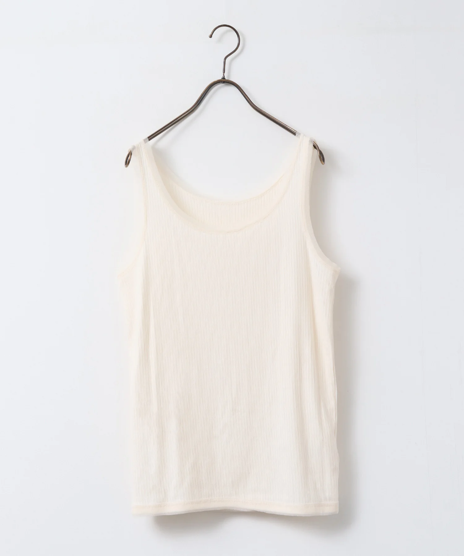 前後2WAY リブチュールタンクトップ