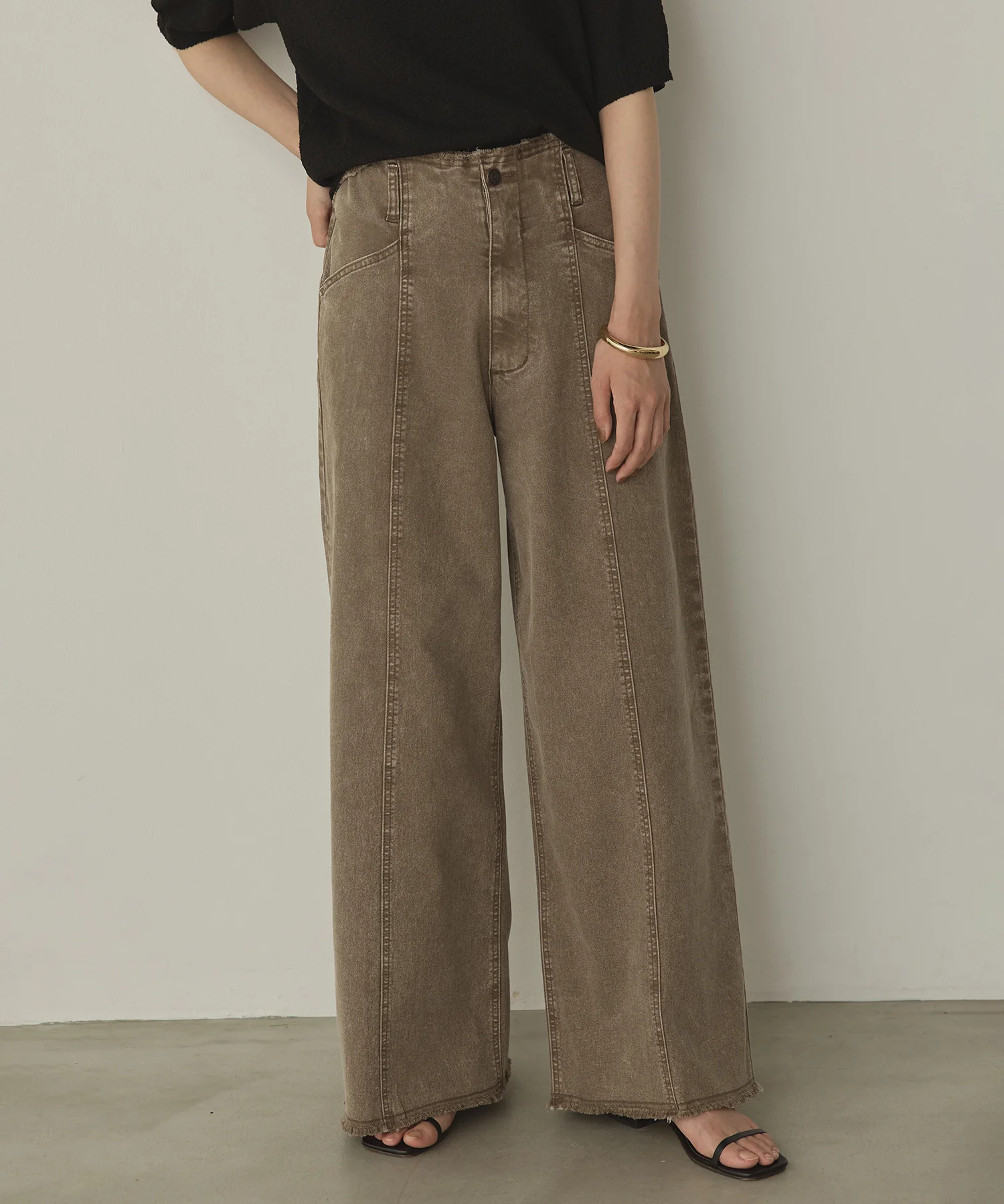 ツイル/デニム ワイドパンツ