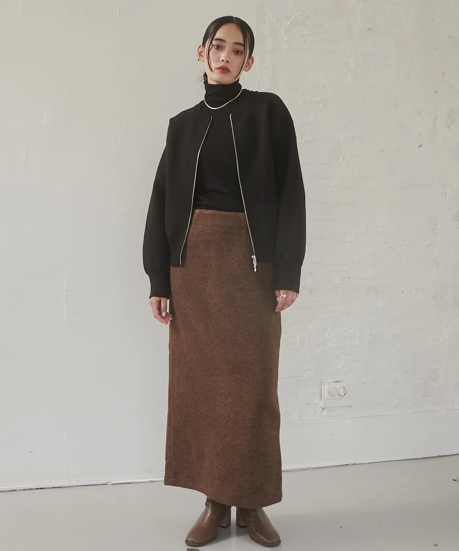 【WEB限定/別注】ジップショートカーディガン