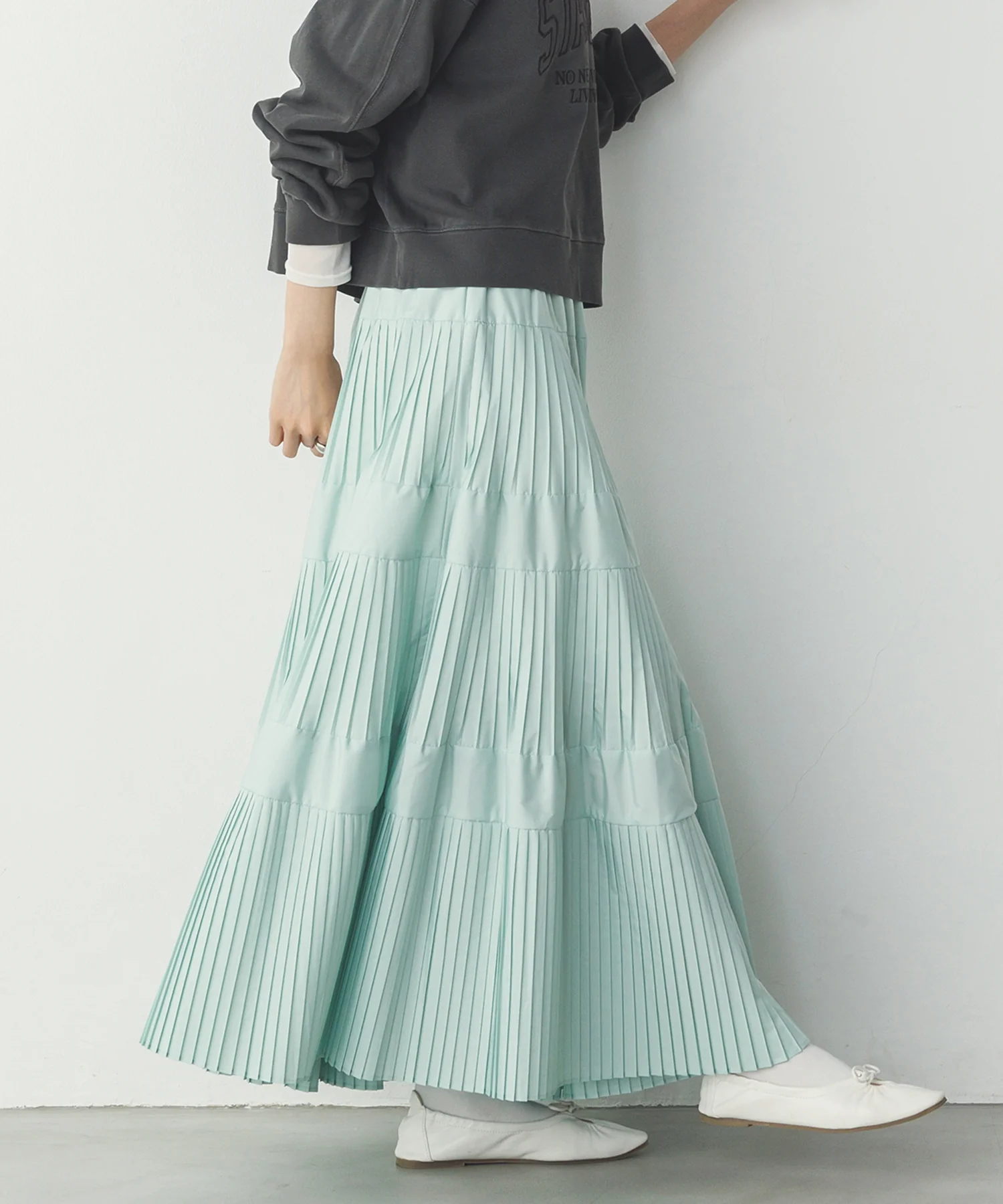 【新色追加】プリーツティアードスカート