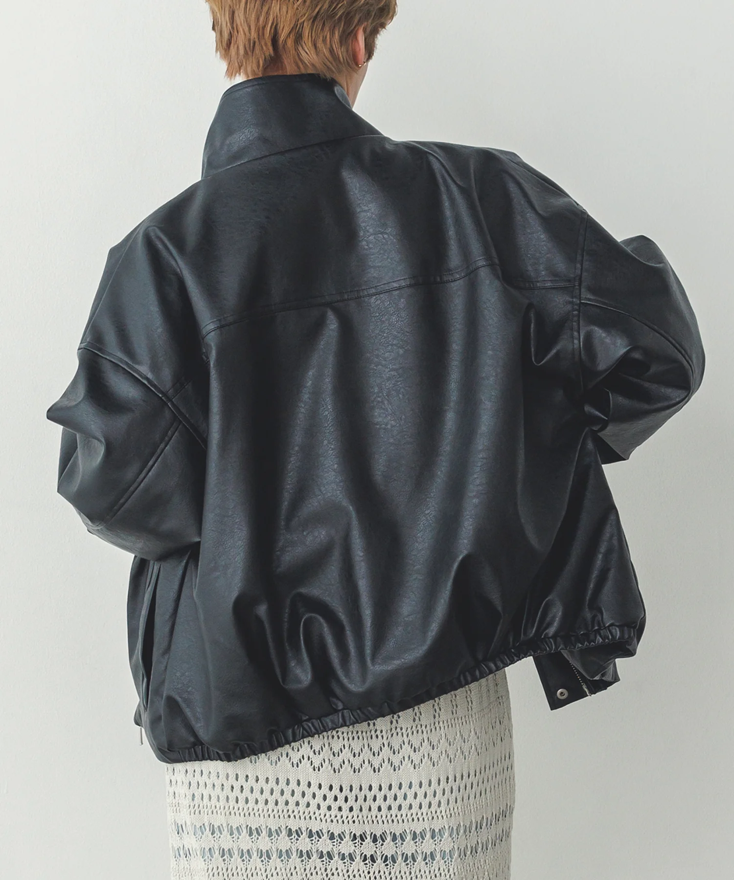 フェイクレザー オーバーブルゾン