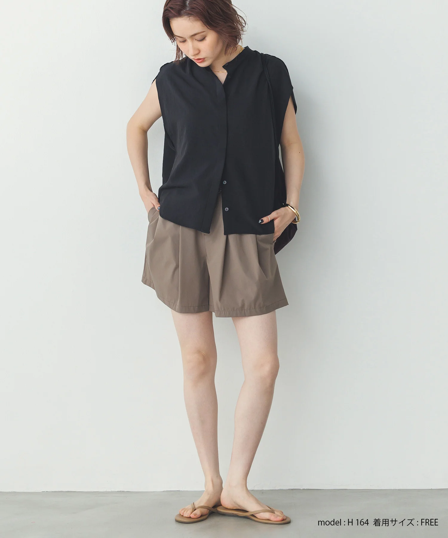 【接触冷感】フリルギャザー ショートパンツ