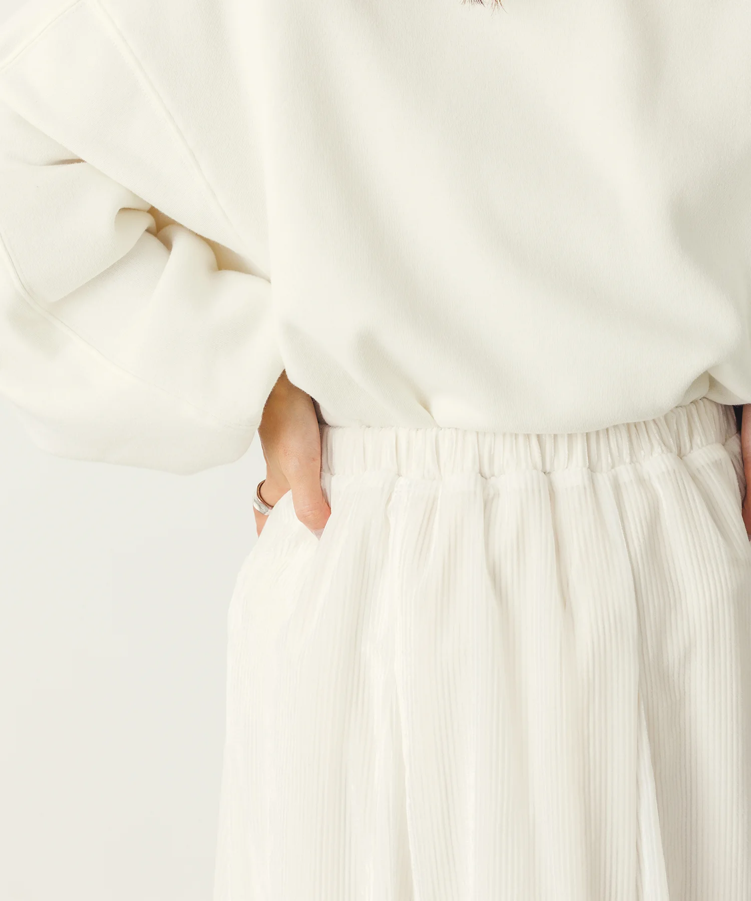 シアーストライプフレアスカート