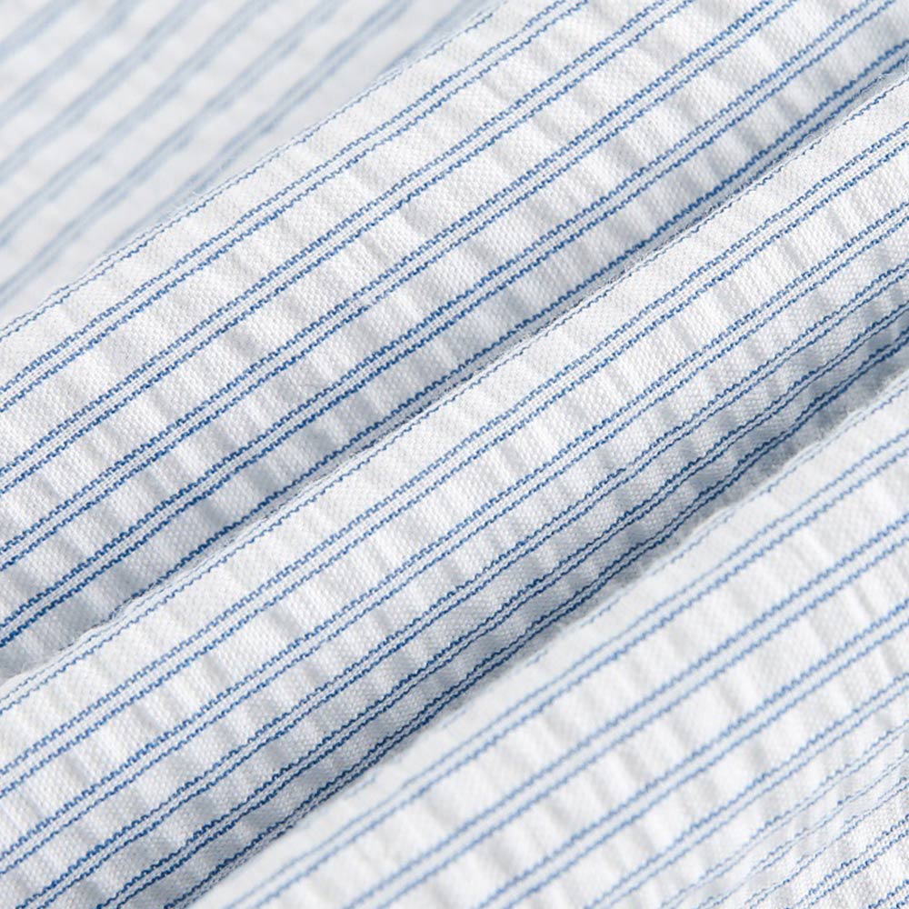 アメカジ　ストライプベースボールシャツ半袖