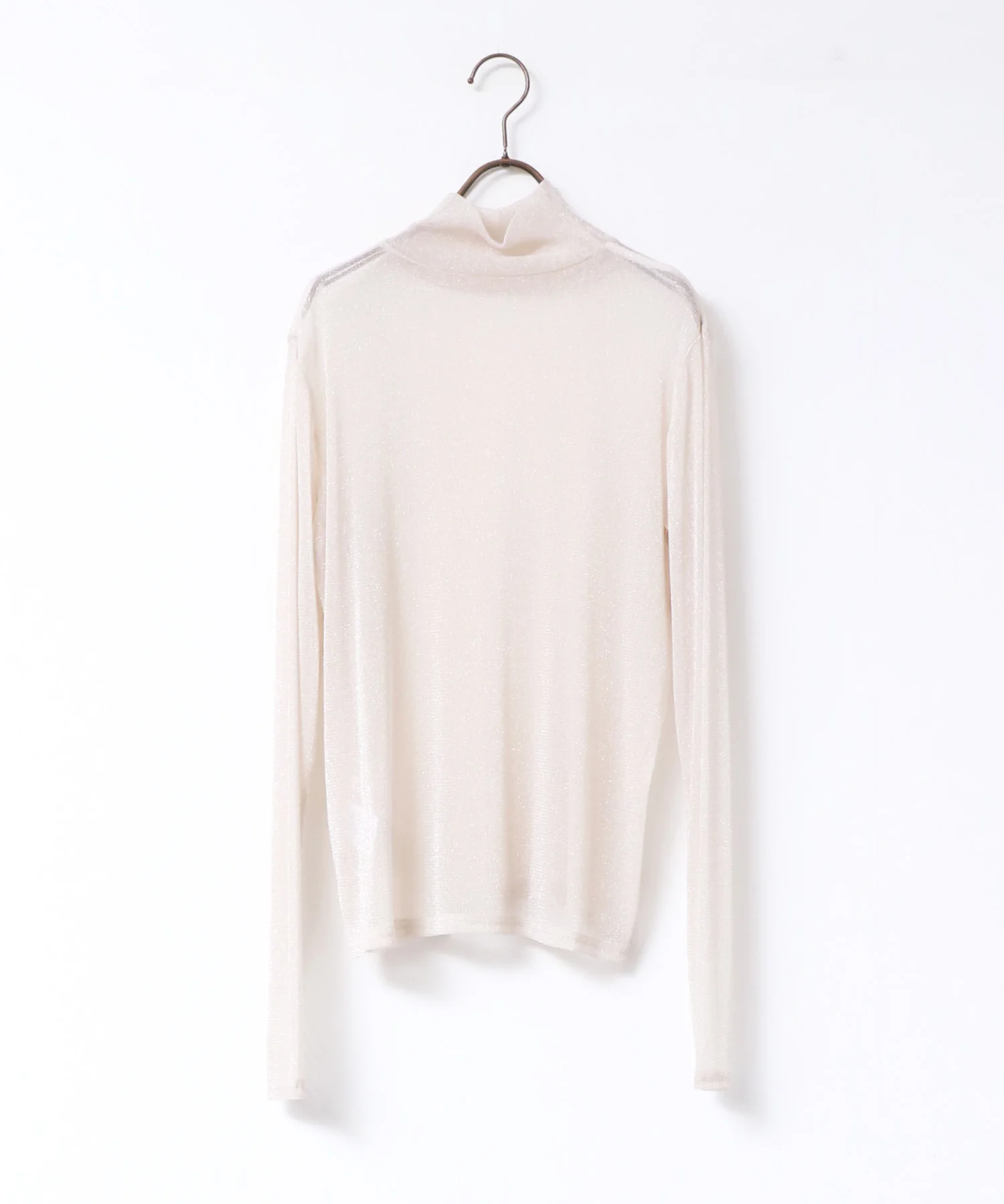 【新色追加】ラメシアー ハイネックトップス