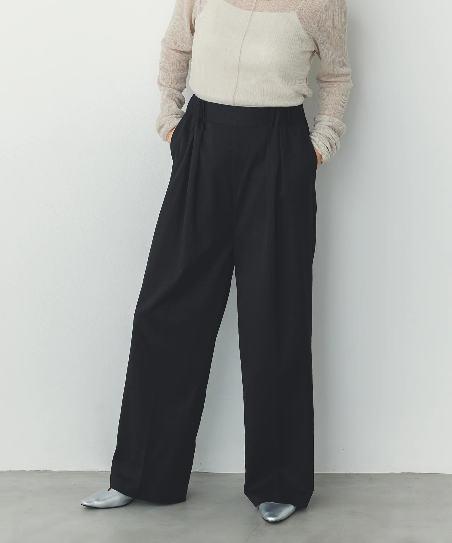 コットンライク気流染め イージーストレートパンツ