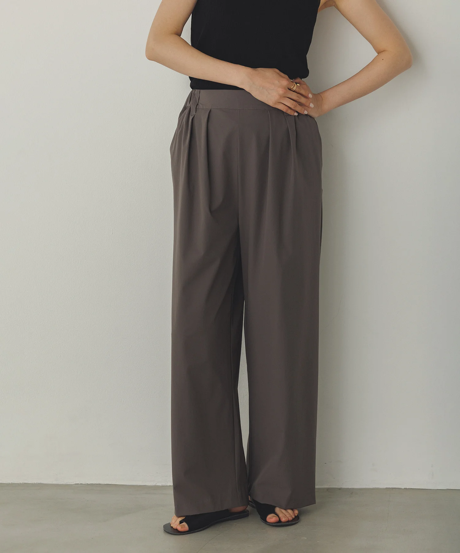 【接触冷感】ワイドストレートパンツ