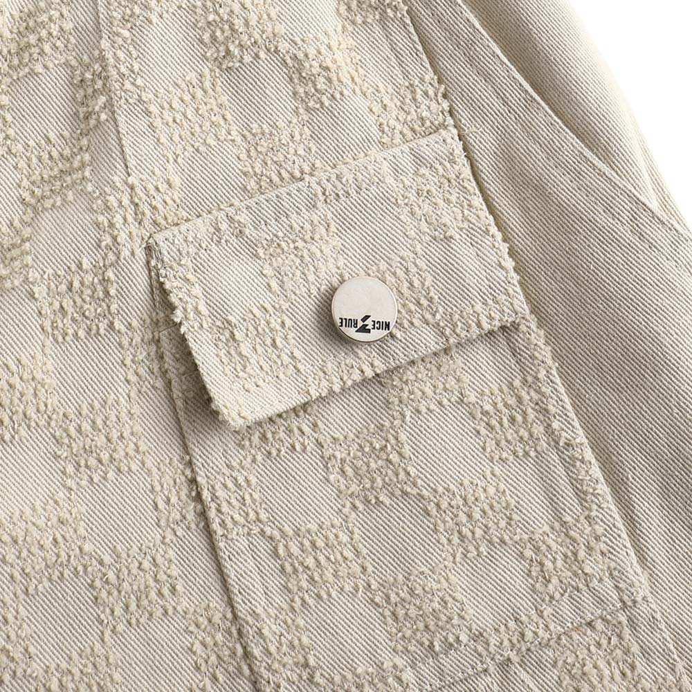 アメカジウォッシュドチェックジャカードワークパンツ 