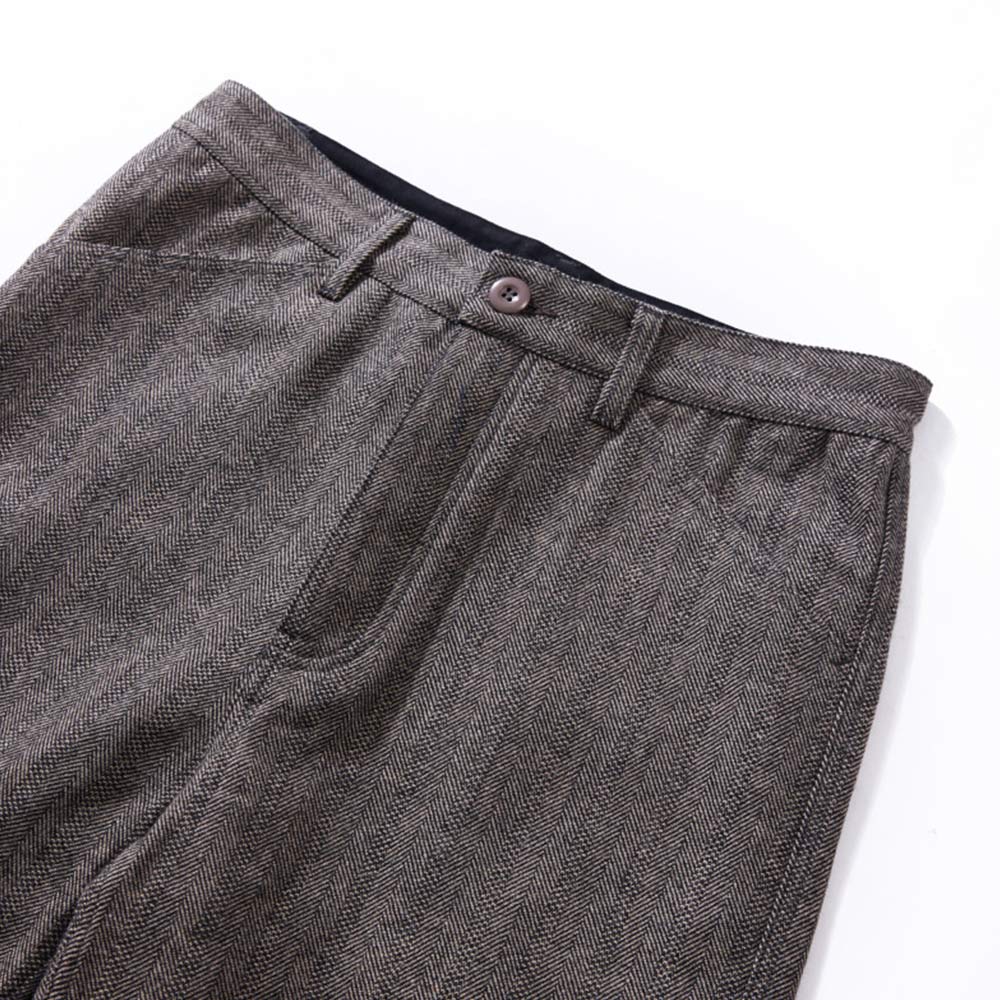 ヴィンテージカジュアル　 ヘリンボーン柄ウールスラックス