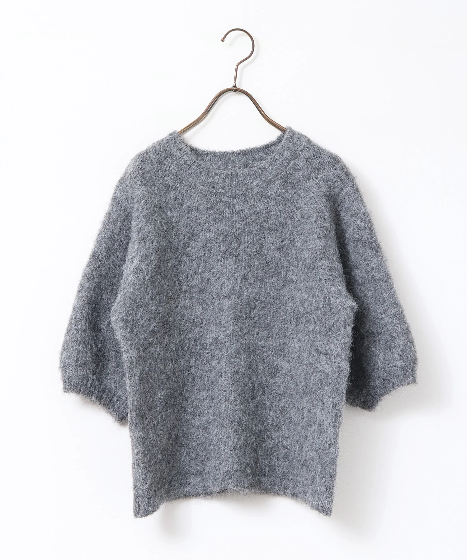 モヘアタッチ 半袖ニット