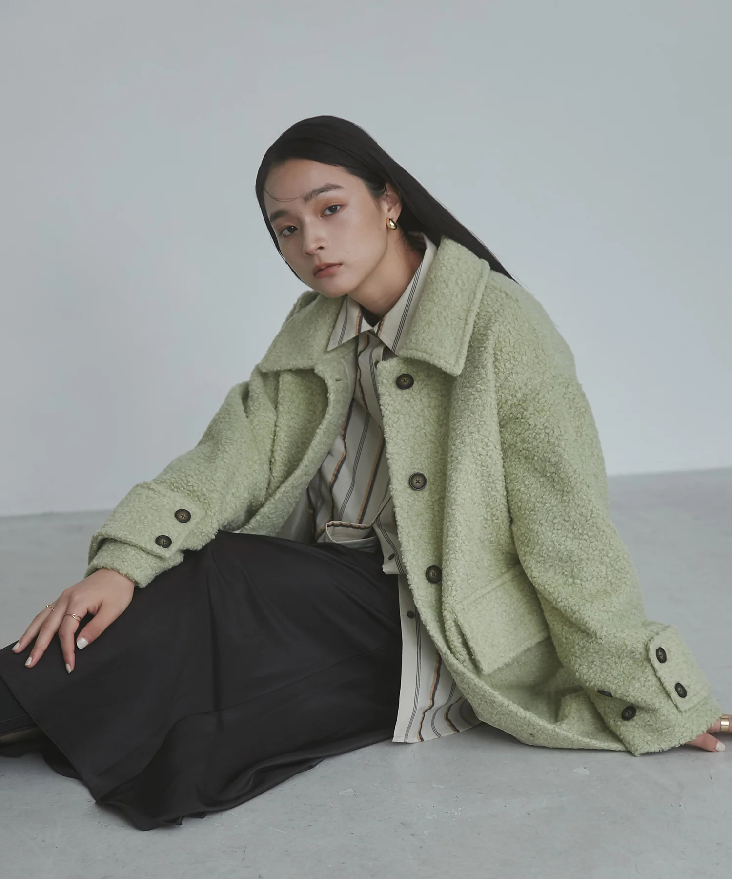 ブークレ ミドルシャツコート