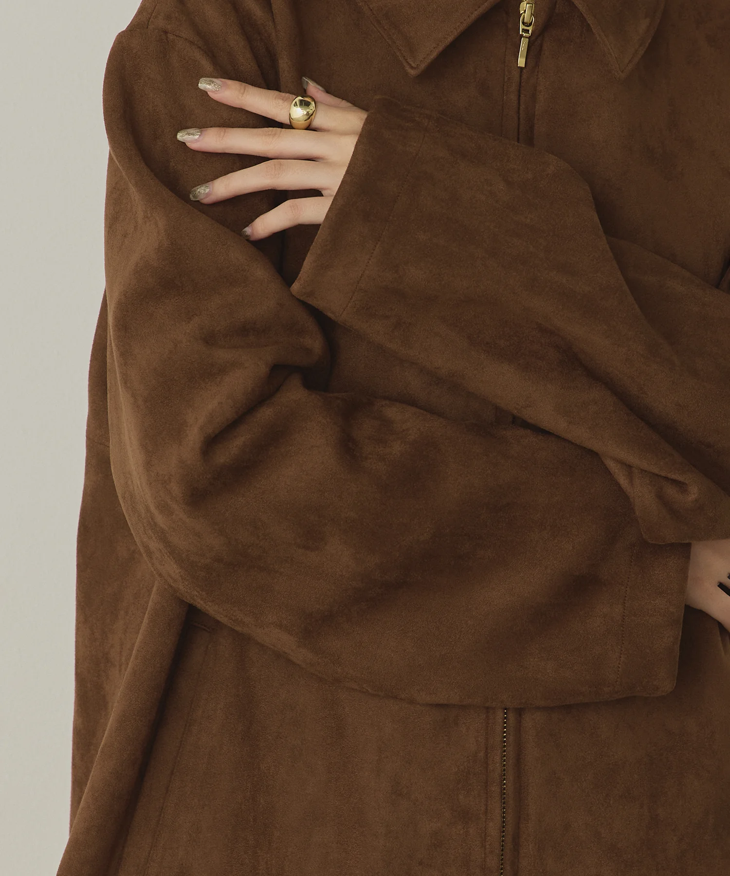 フェイクスウェード Wジップオーバーブルゾン