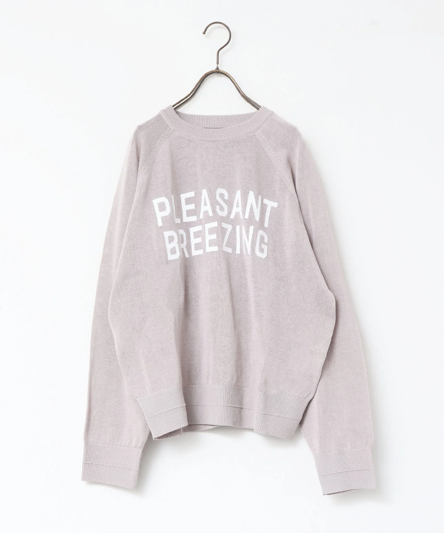 ペーパーライクシアー ロゴプリントニット