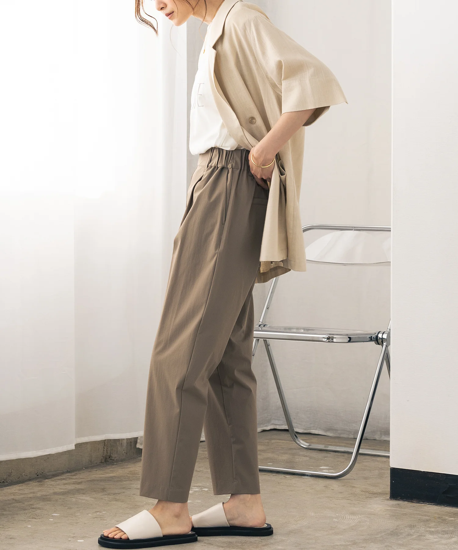 【新色追加】接触冷感テーパードパンツ