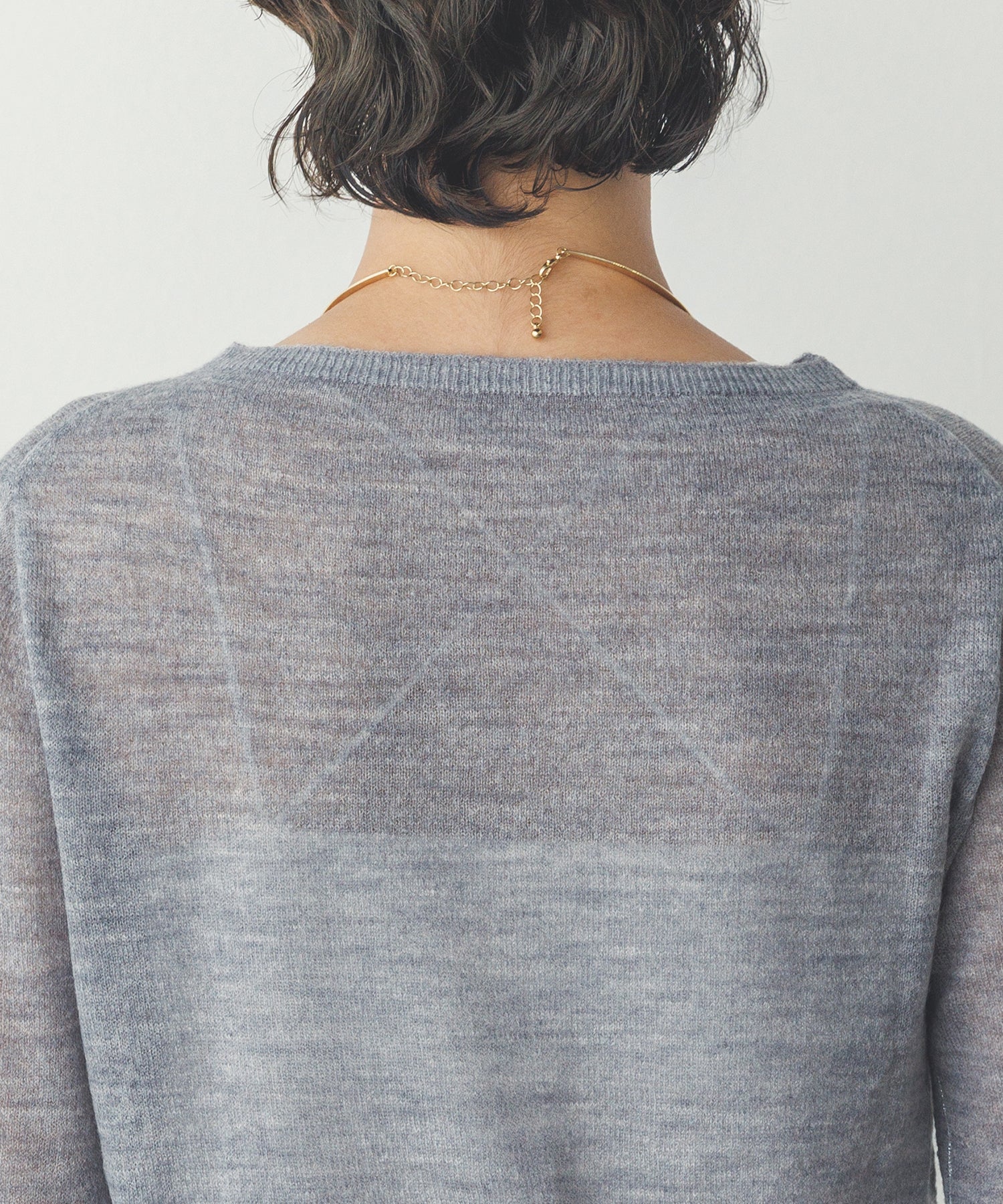 【WEB限定/別注】ラメライン入り ウールミックスシアーニット