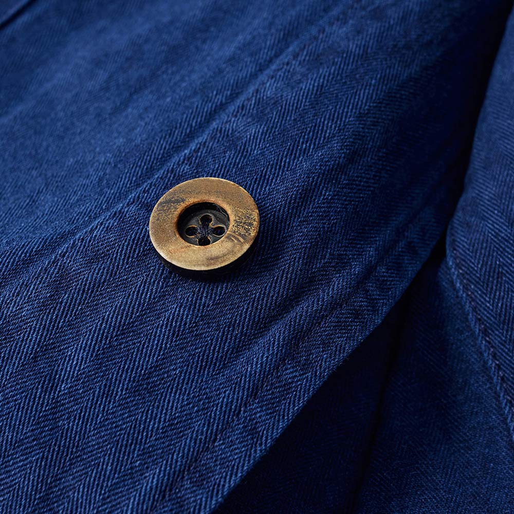 手染め藍染  　カジュアル折り襟テーラードジャケット