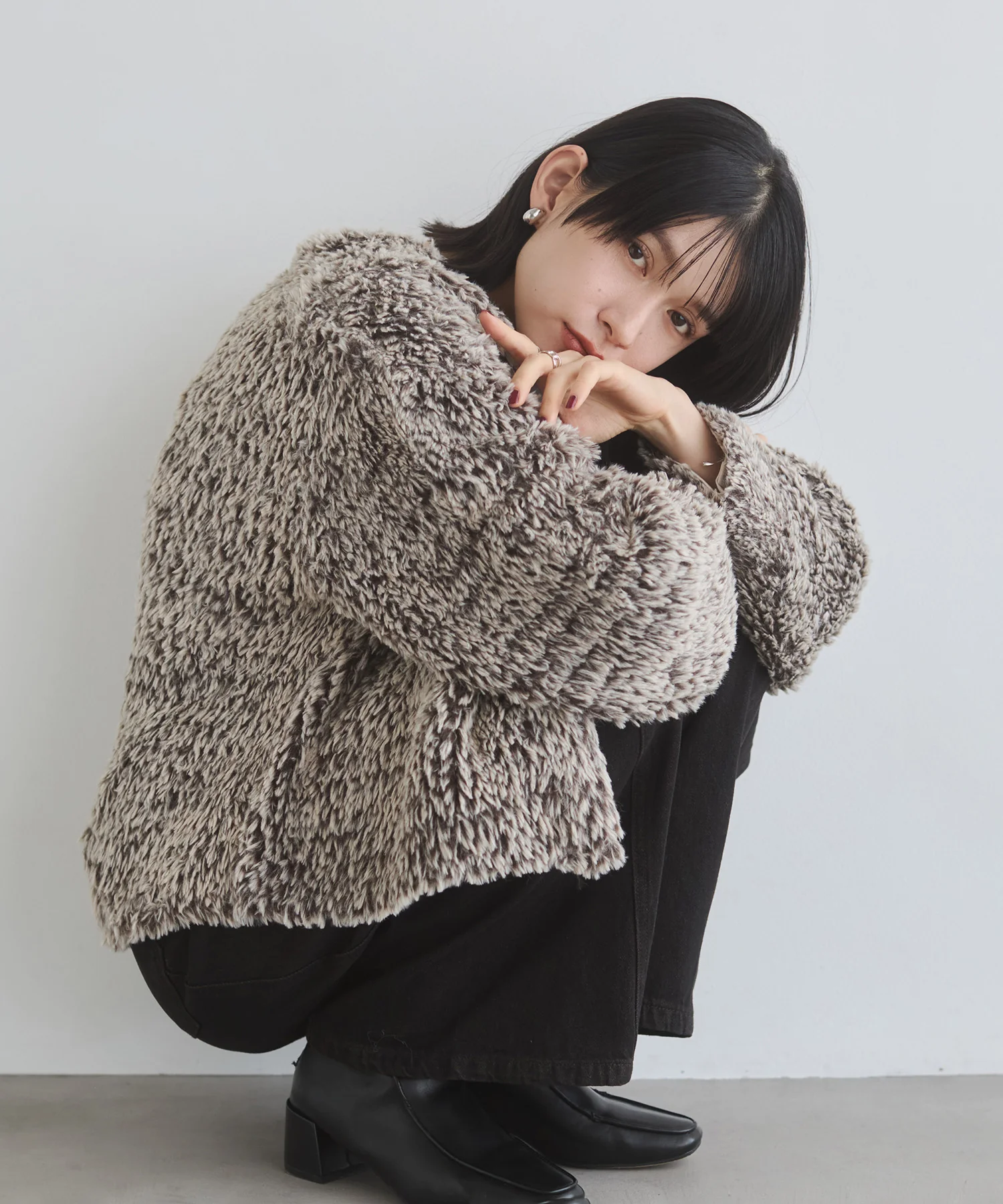 ファー ニットコート