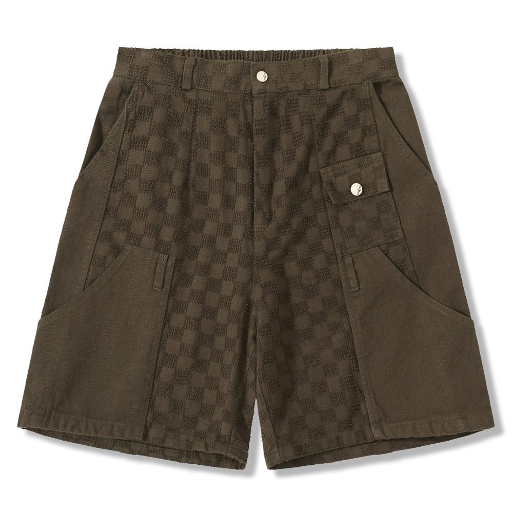 アメカジウォッシュドチェックジャカードワークパンツ 