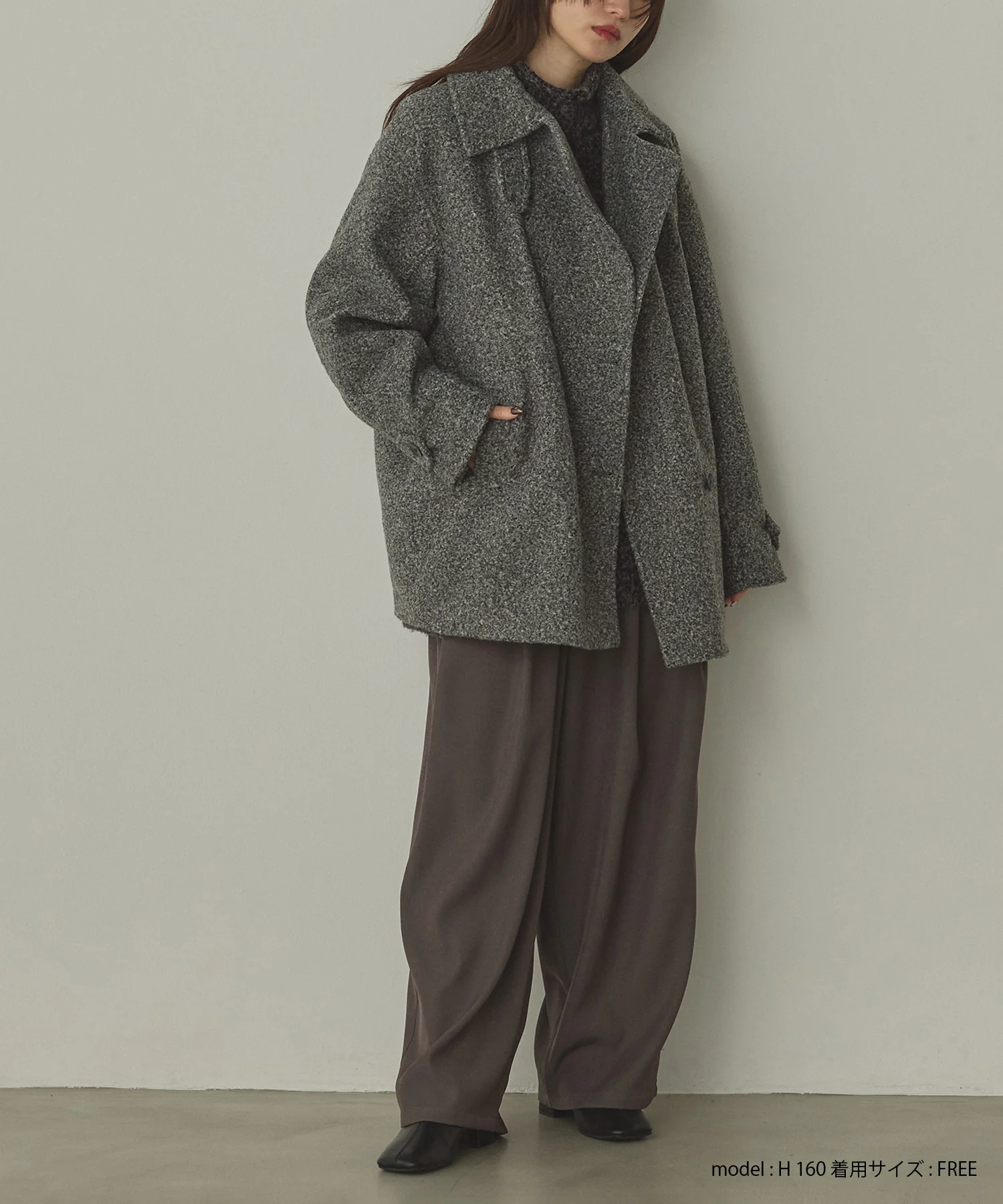 くるくるブークレ ミディアムコート