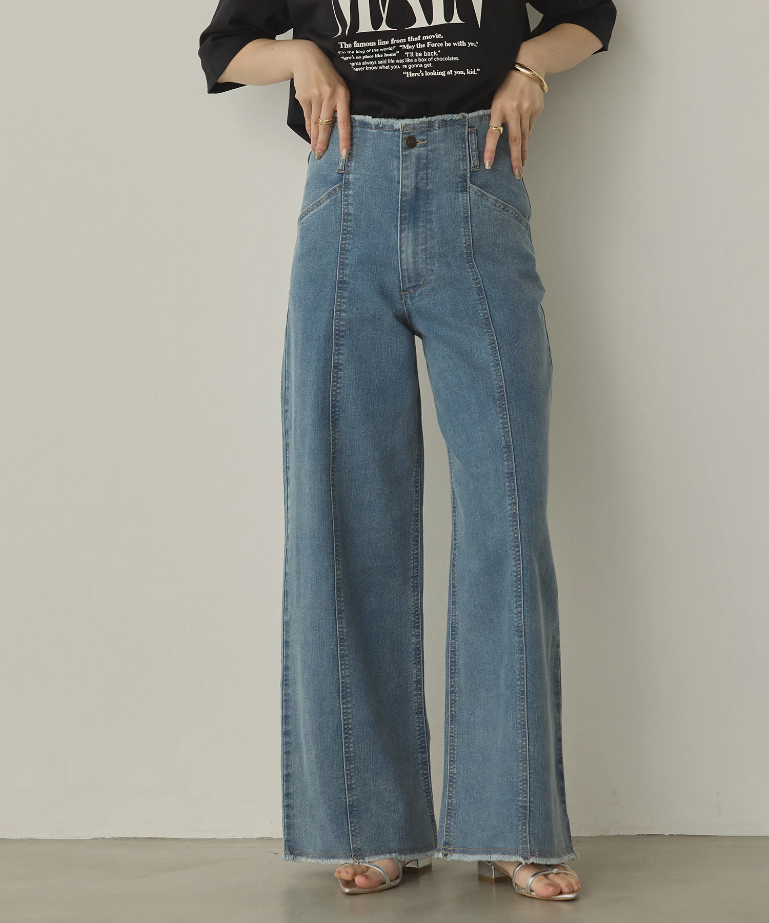 ツイル/デニム ワイドパンツ