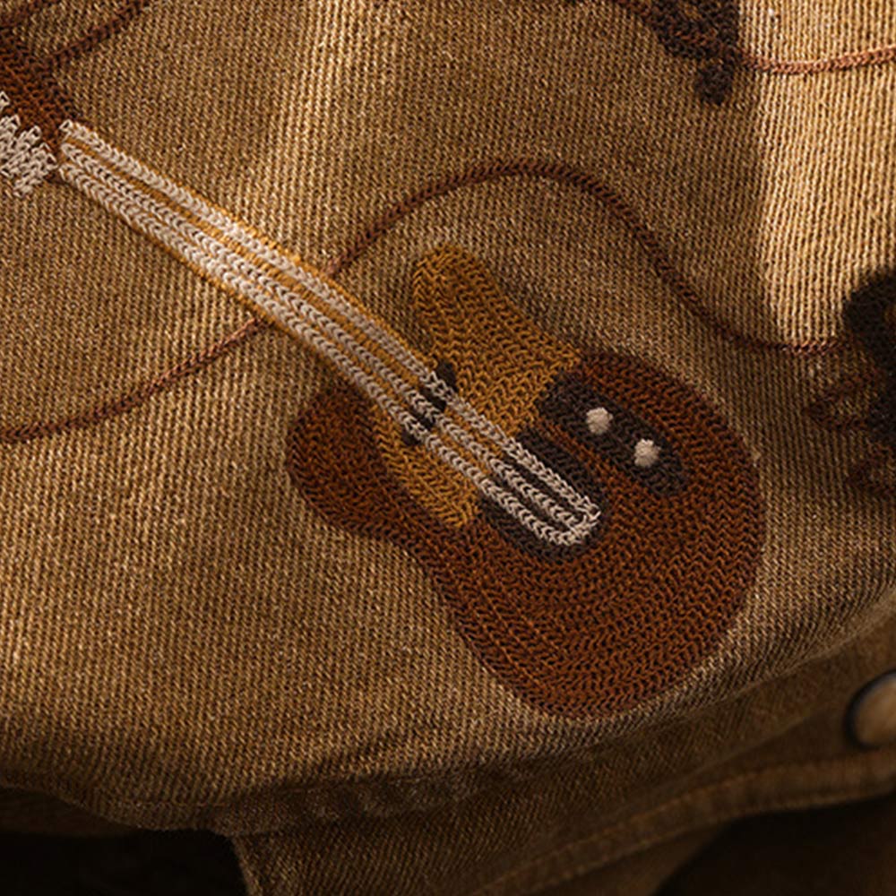 総刺繍　ブルースロックウエスタンシャツ