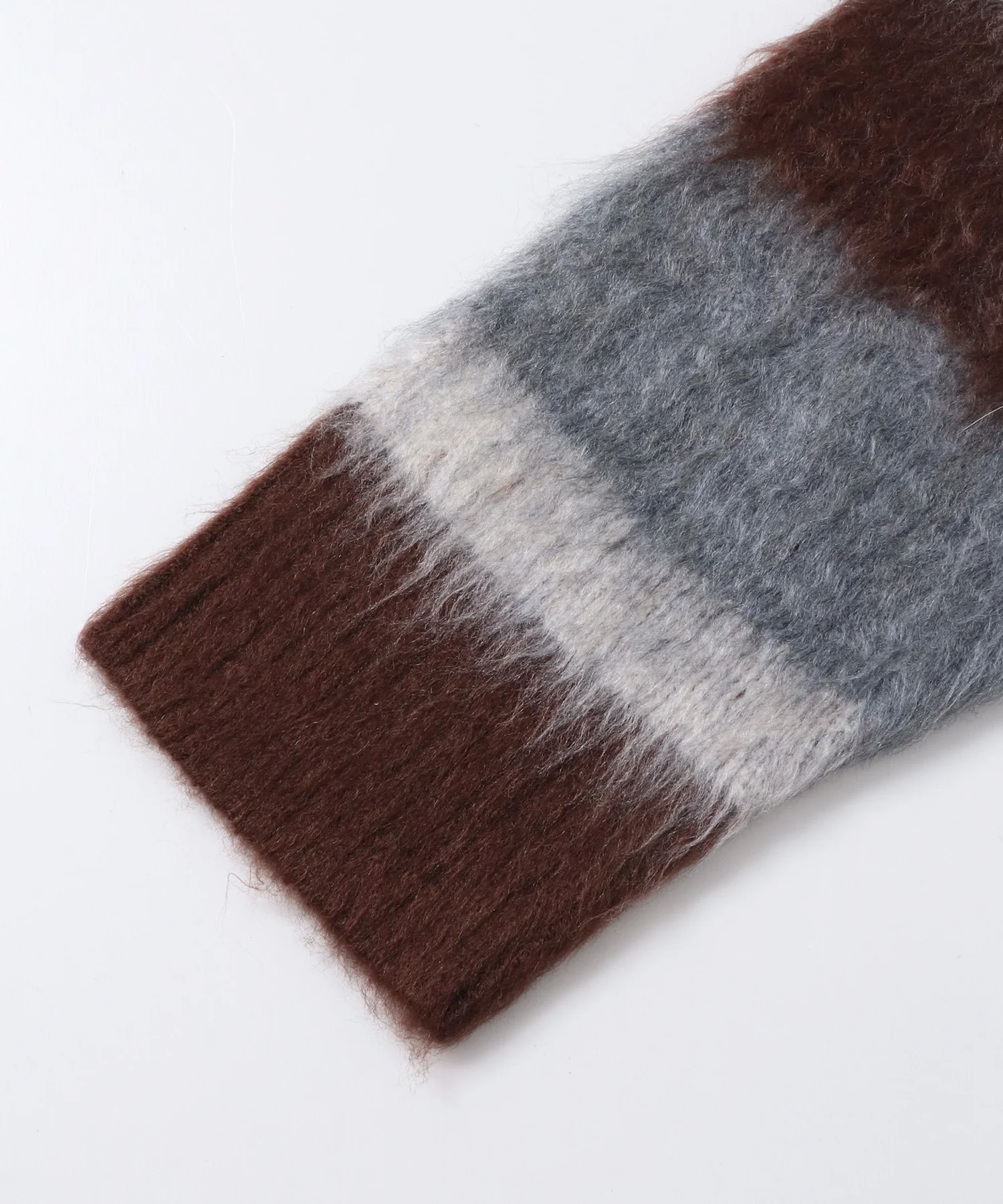 起毛シャギー ボーダーニットカーディガン