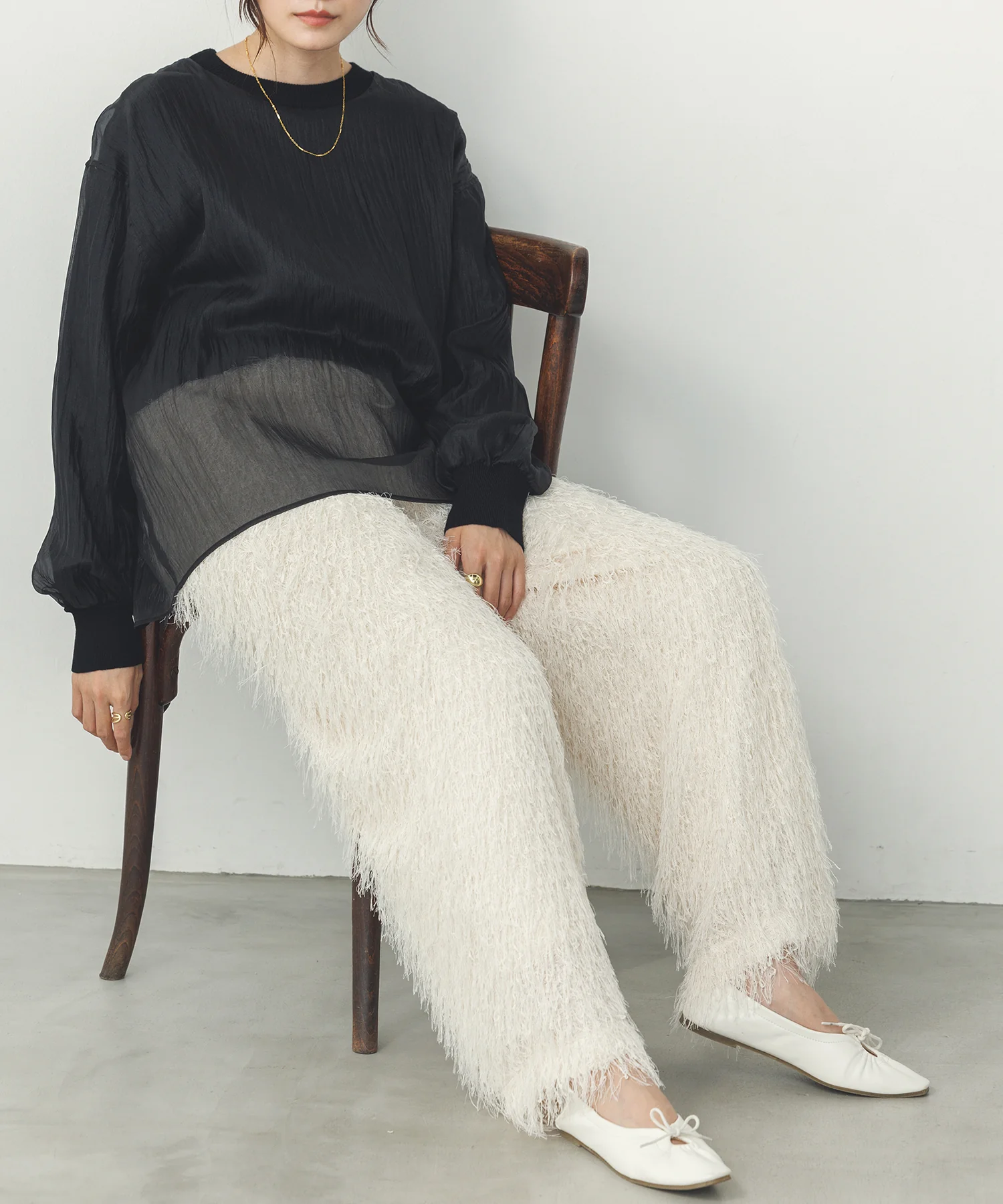 カットジャガード イージーパンツ