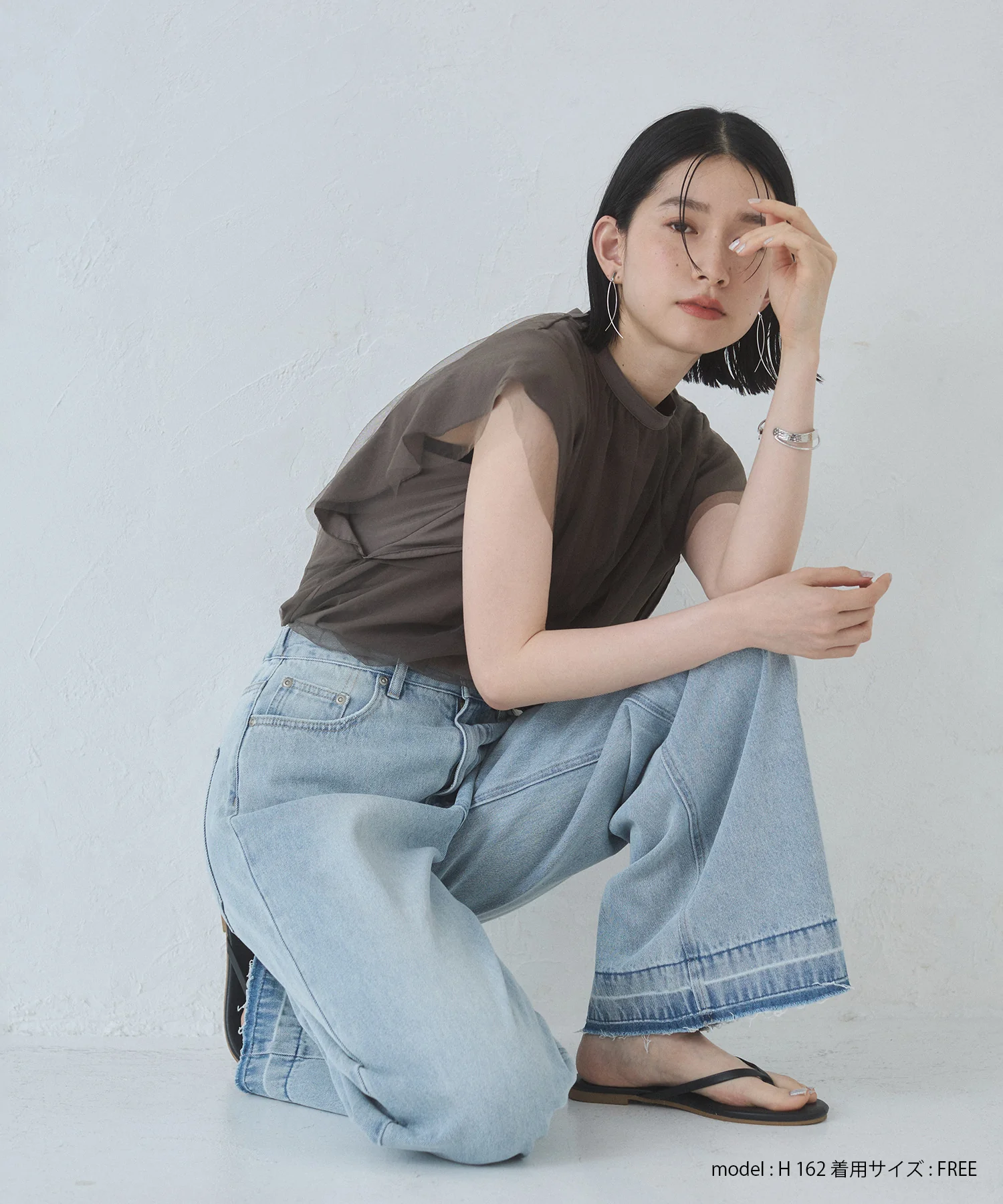 オーバーダイ デニムバギーパンツ