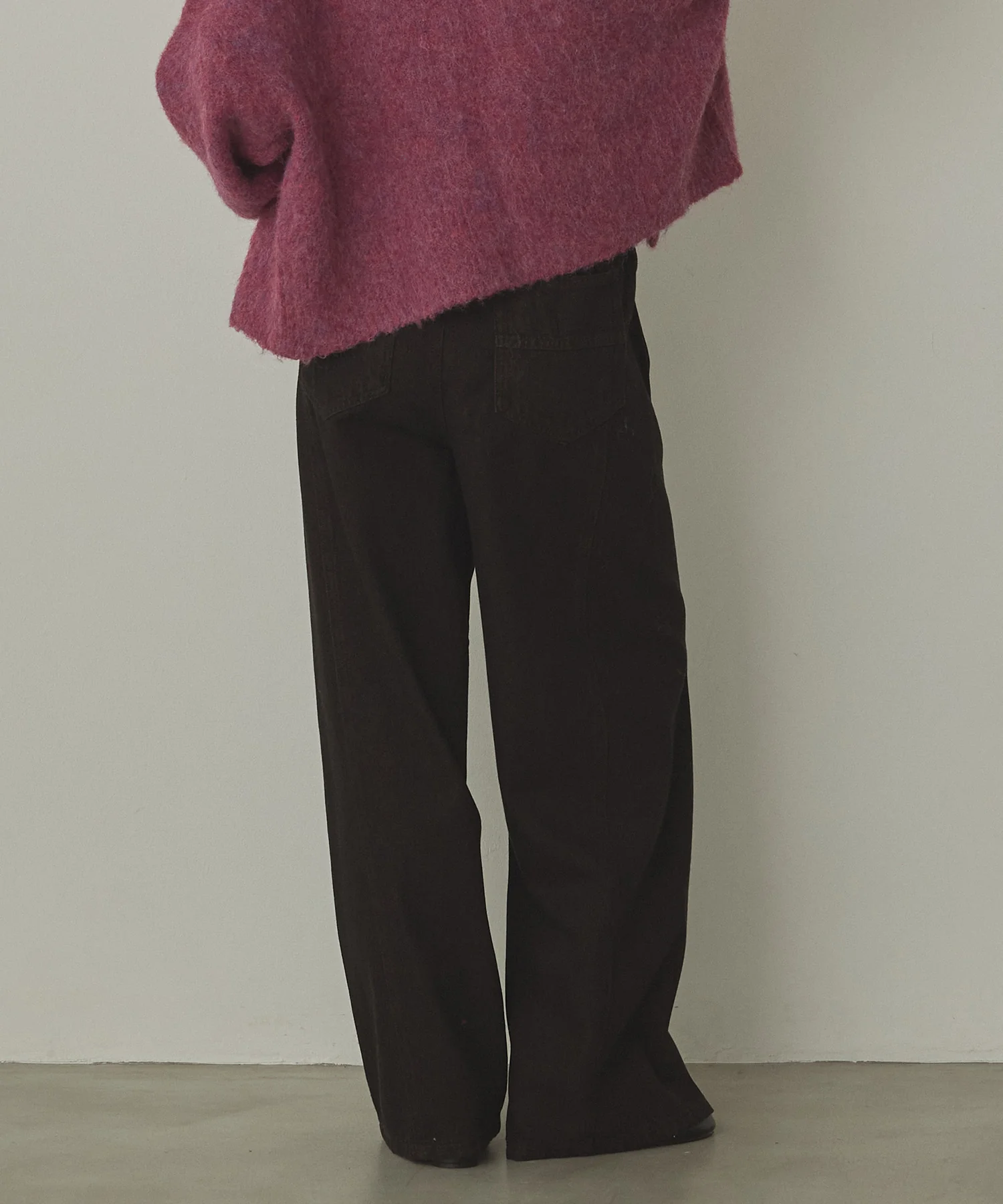 スラブデニム/ラメ ワイドパンツ　