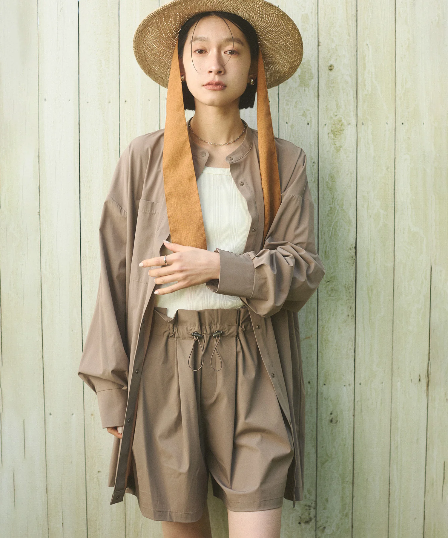 【接触冷感】フリルギャザー ショートパンツ