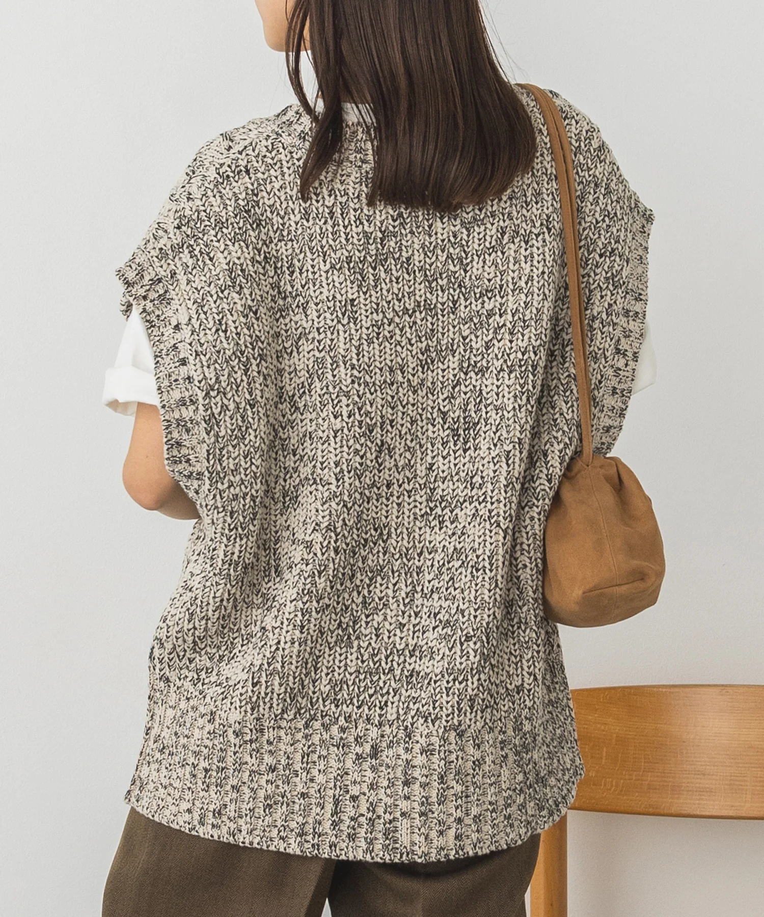 ケーブル編み ニットベスト