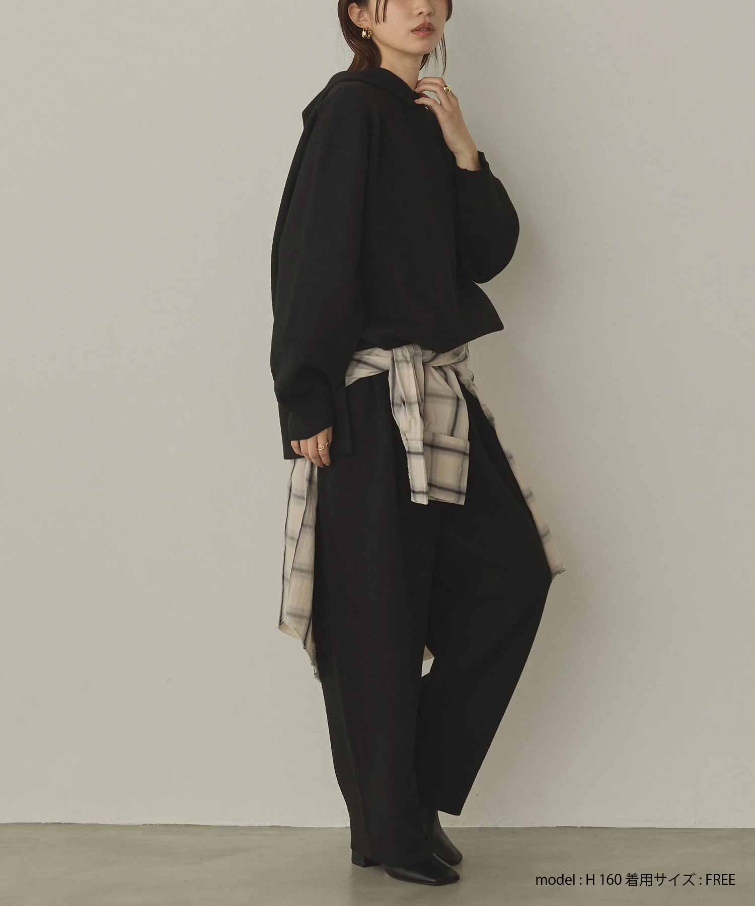 ニット フードパーカー