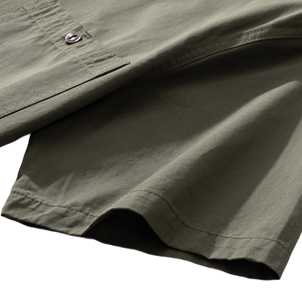 メンズコットンワークシャツ半袖夏