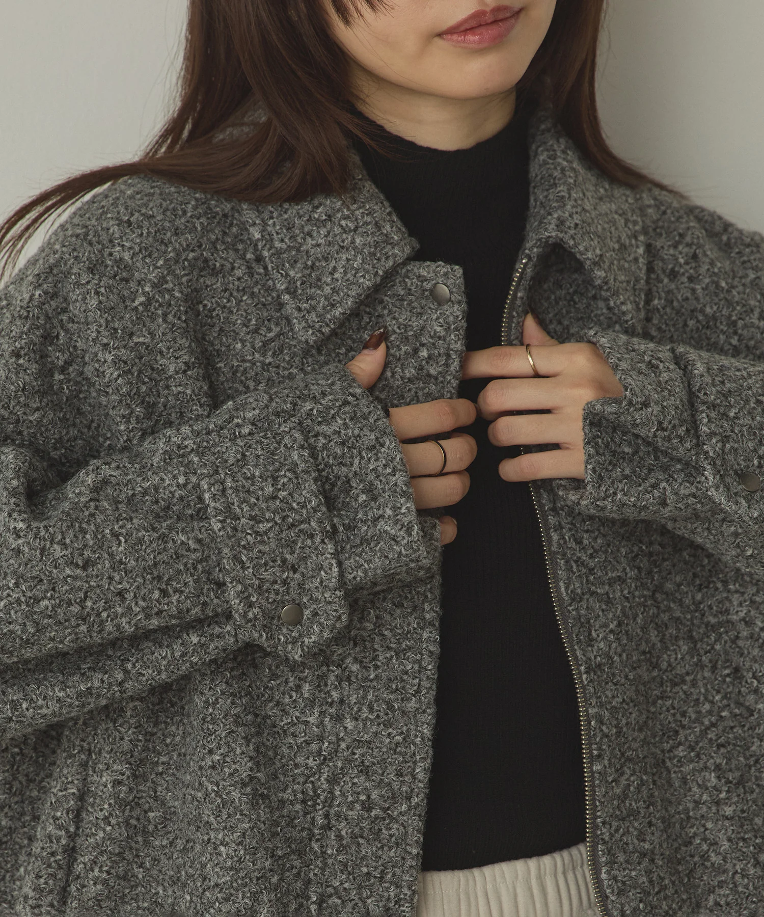 くるくるブークレ ショートブルゾン