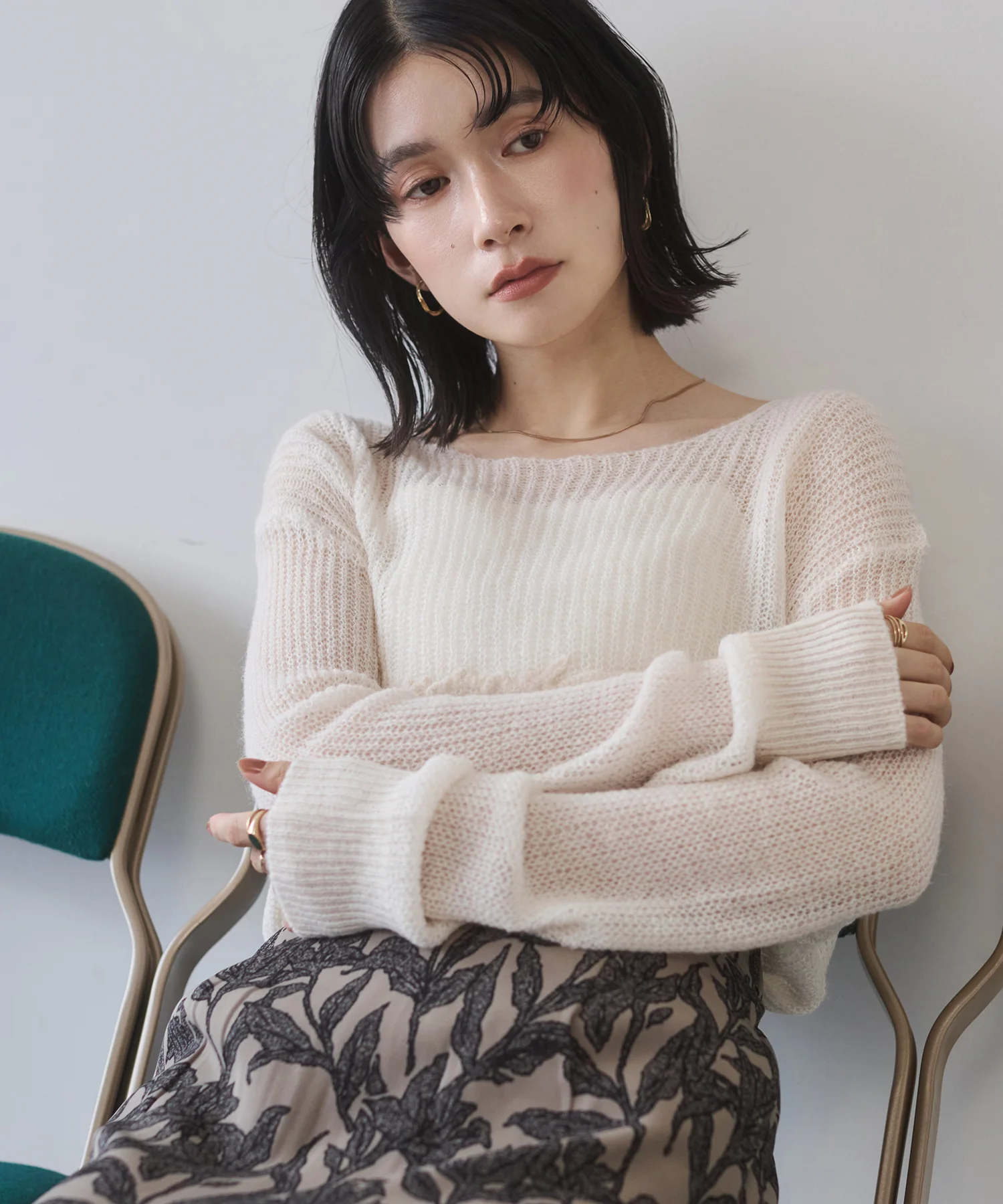 アルパカニット ロゴシアートップス