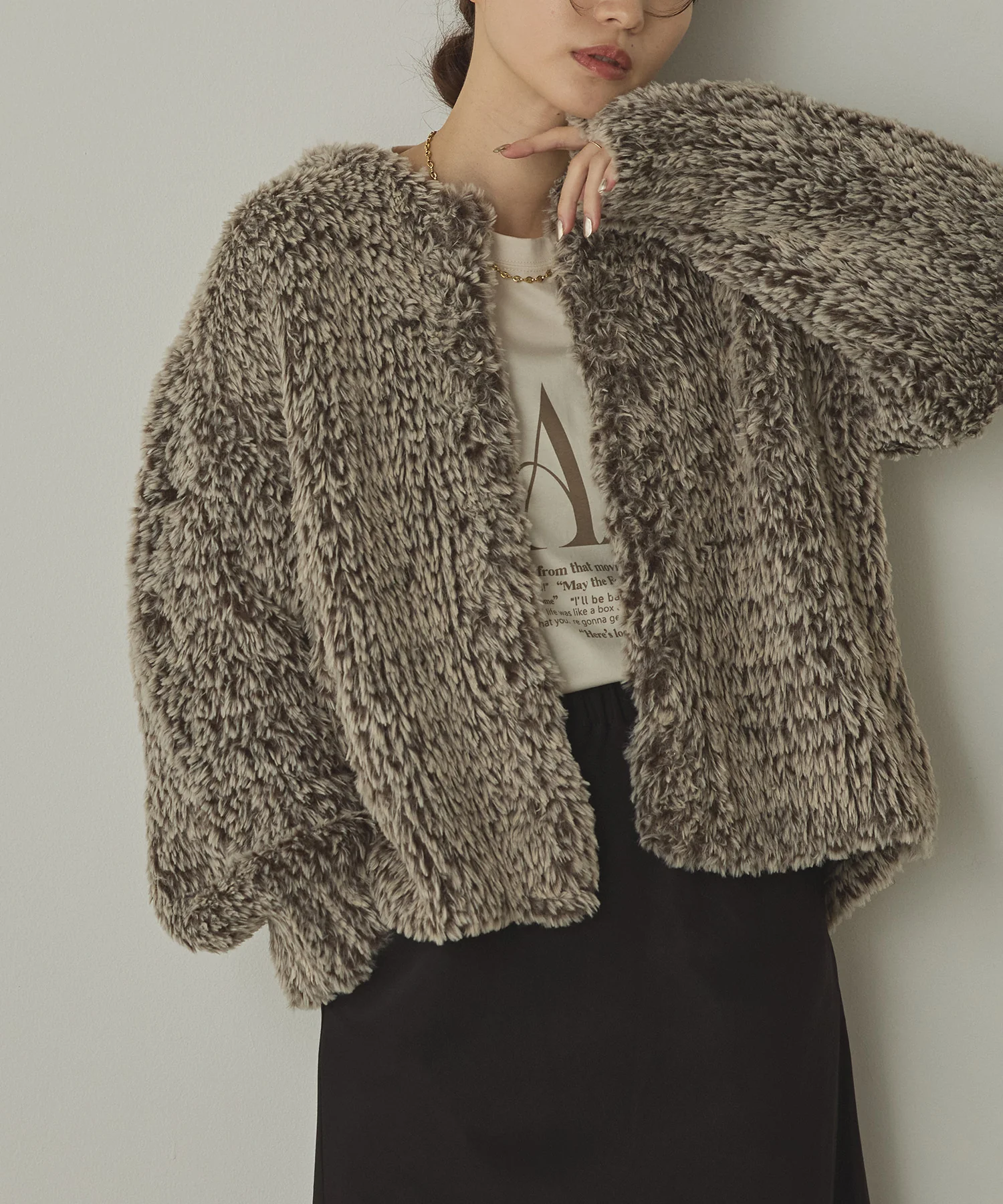 ファー ニットコート