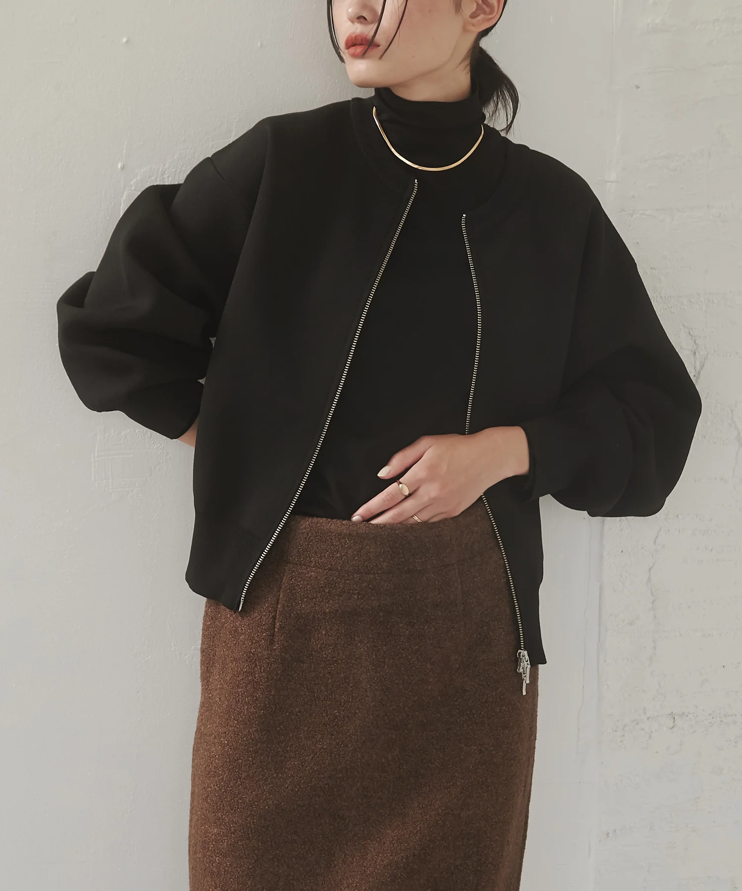 【WEB限定/別注】ジップショートカーディガン