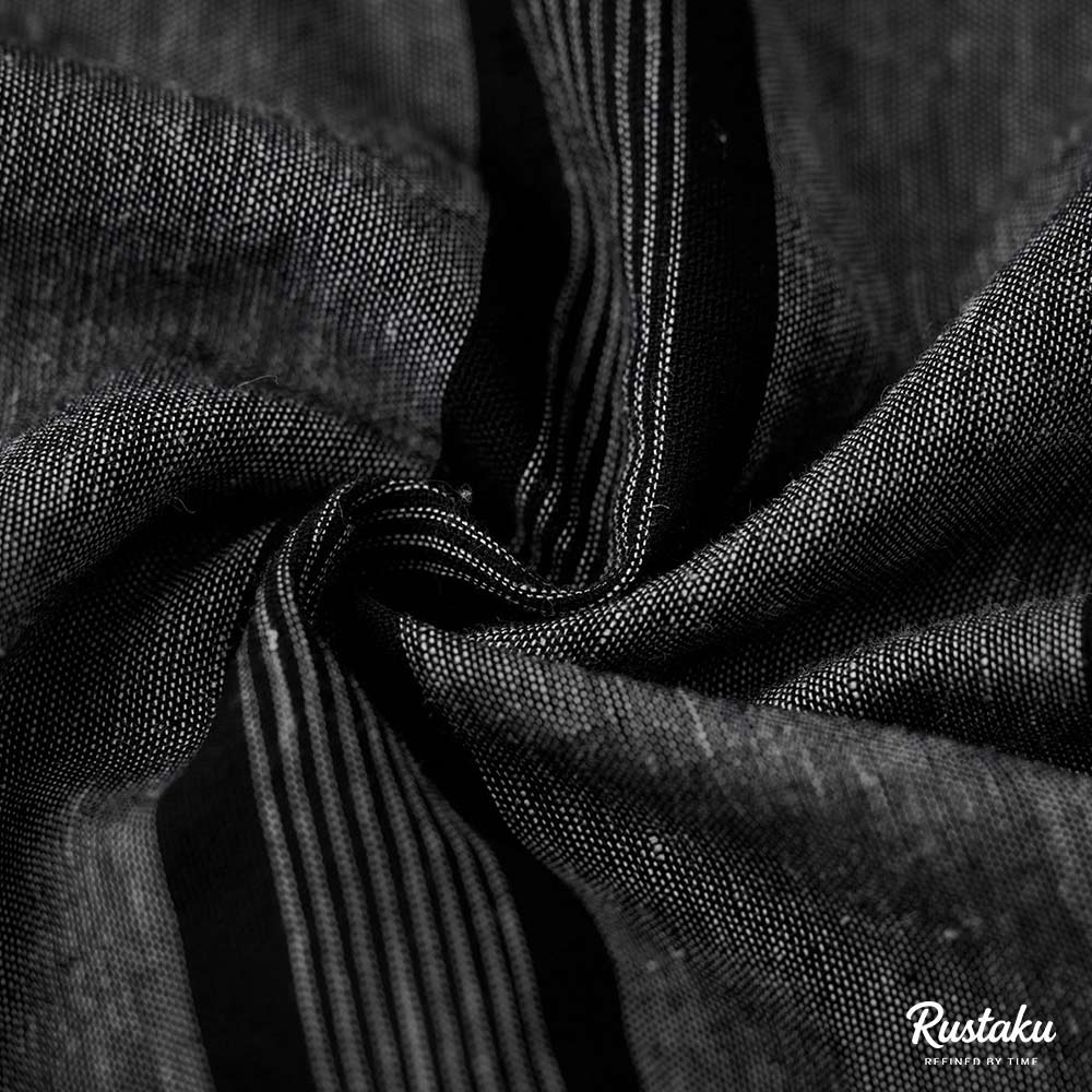 和風コットンリネンストライプシャツ