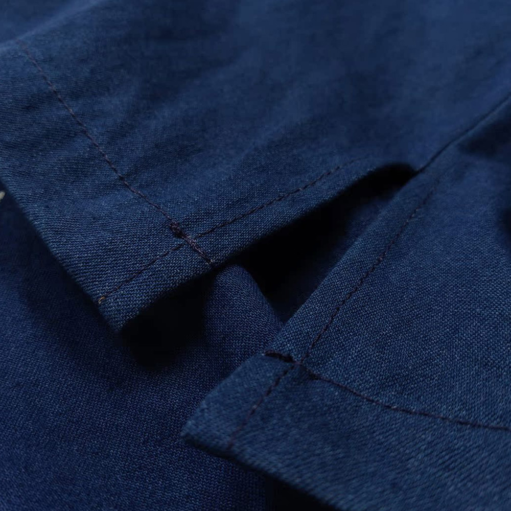 藍抜染トンボ柄コットン半袖Ｔシャツ