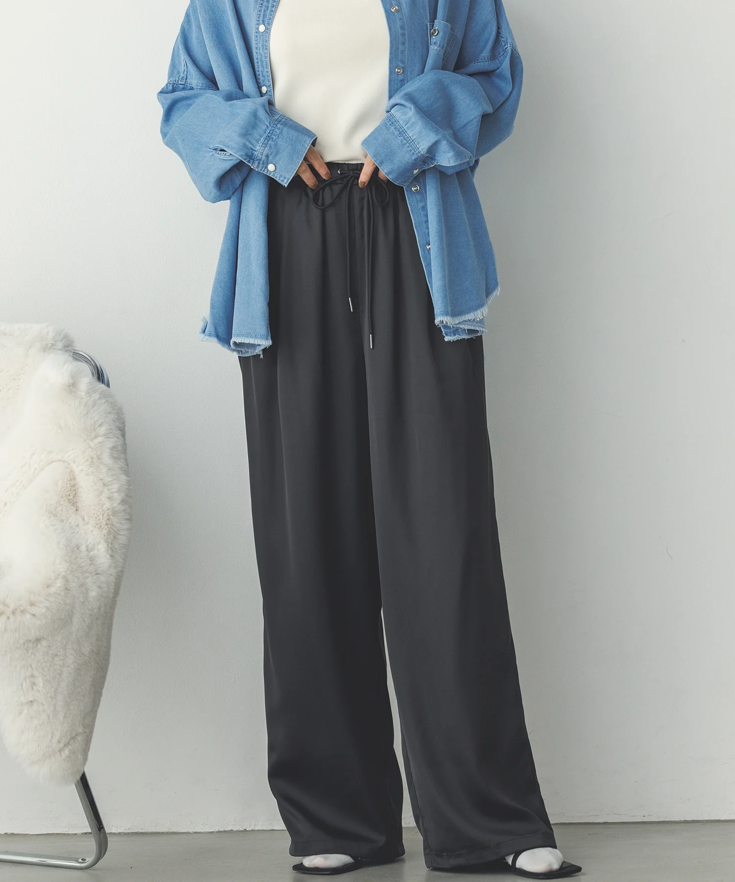 【WEB限定/別注】サテンパラシュートパンツ