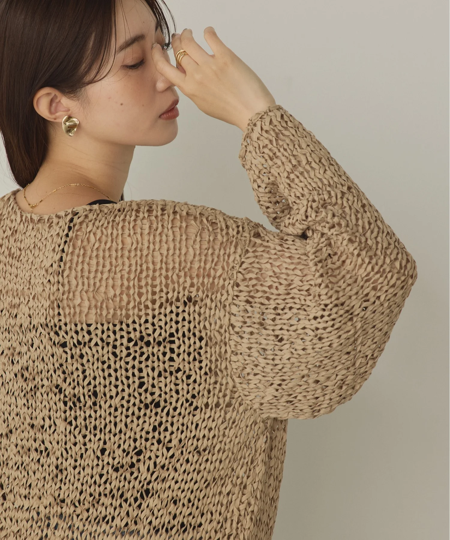 ペーパーヤーン 透かし編みニット