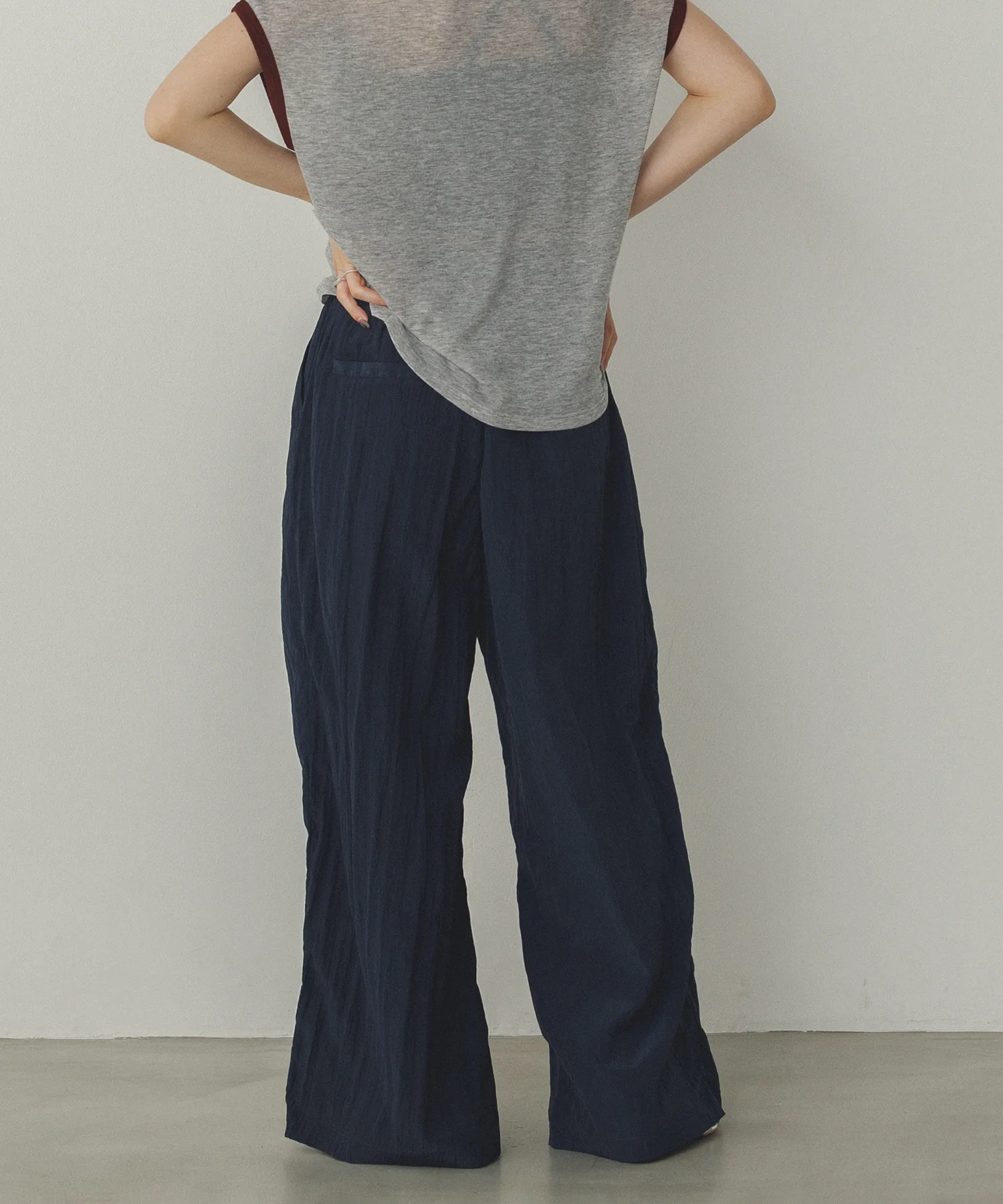 ワッシャー加工 ワイドストレートパンツ