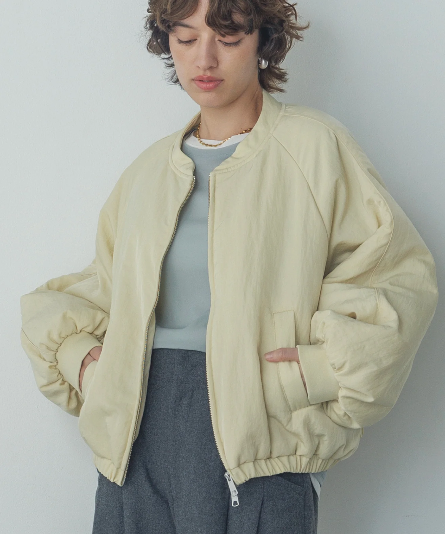 ナイロンツイル バルーンブルゾン