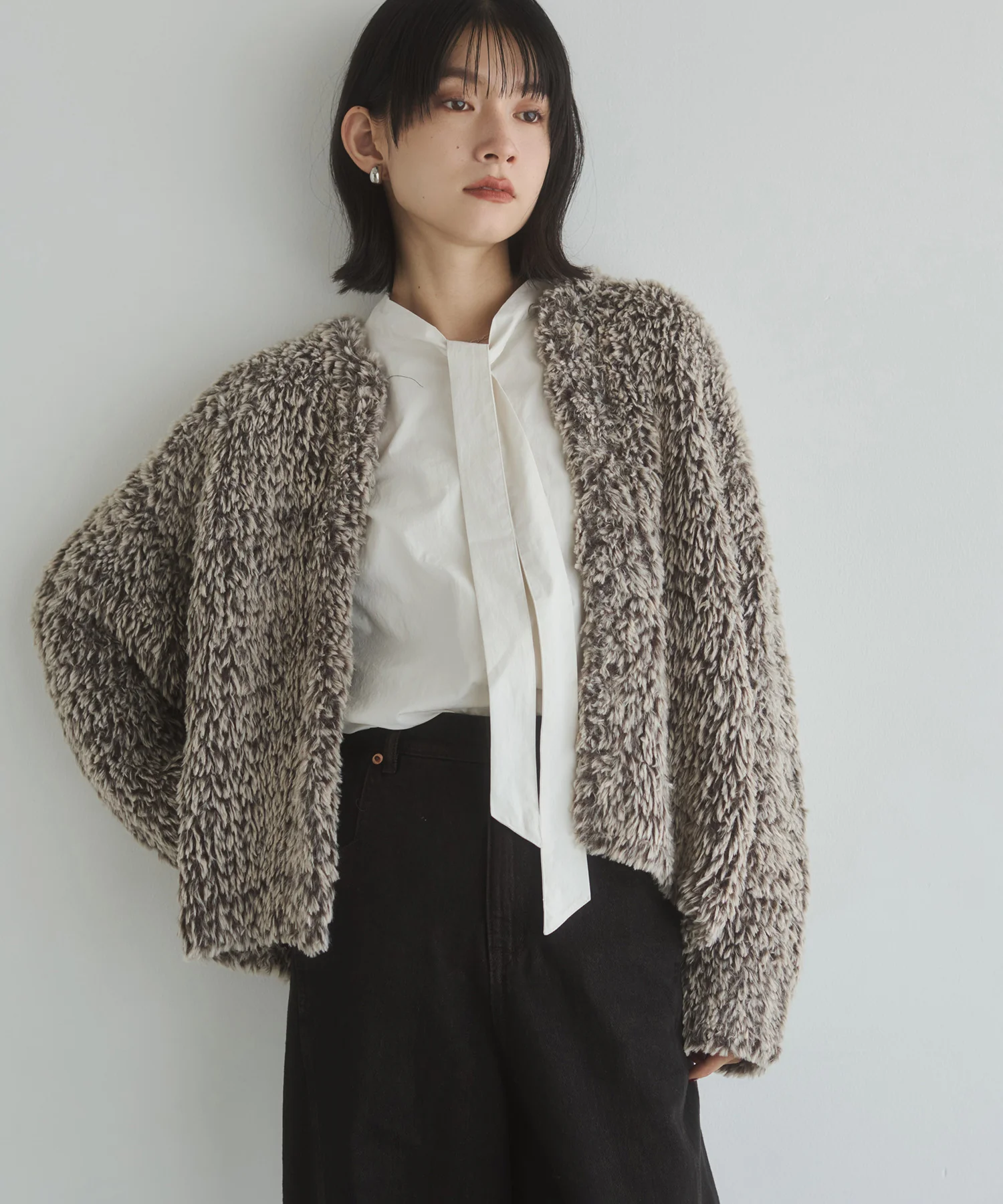 ファー ニットコート