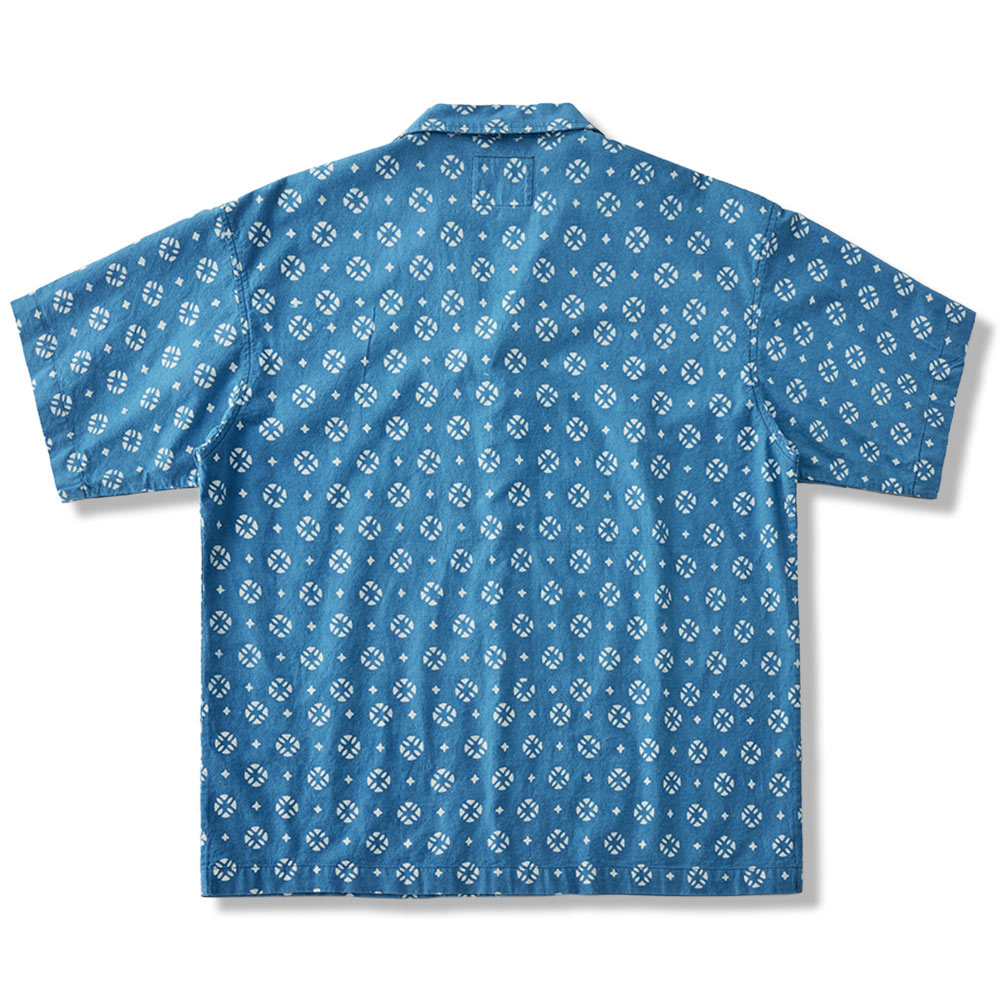 藍染めアメカジ オープンカラー半袖シャツ