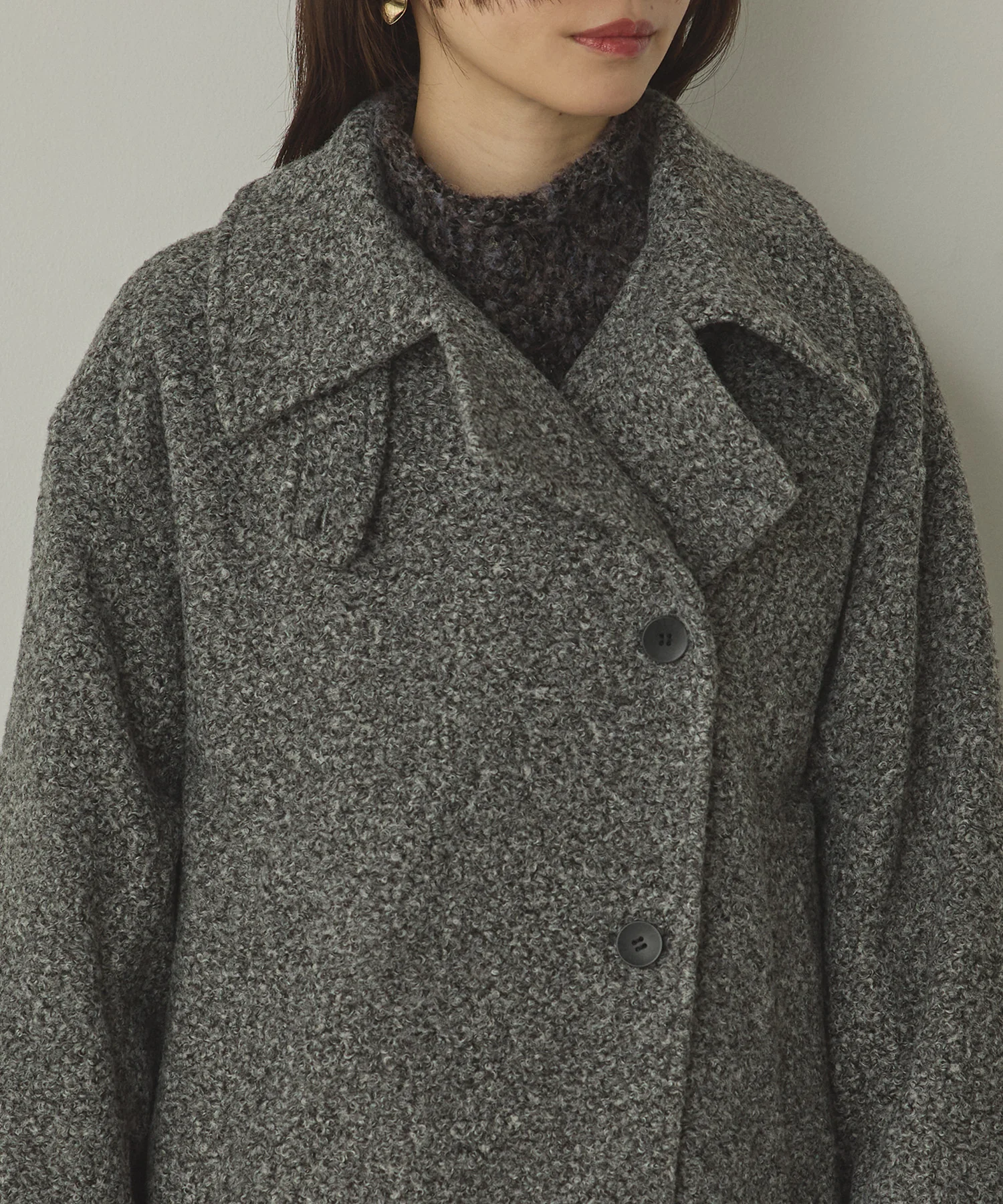 くるくるブークレ ミディアムコート