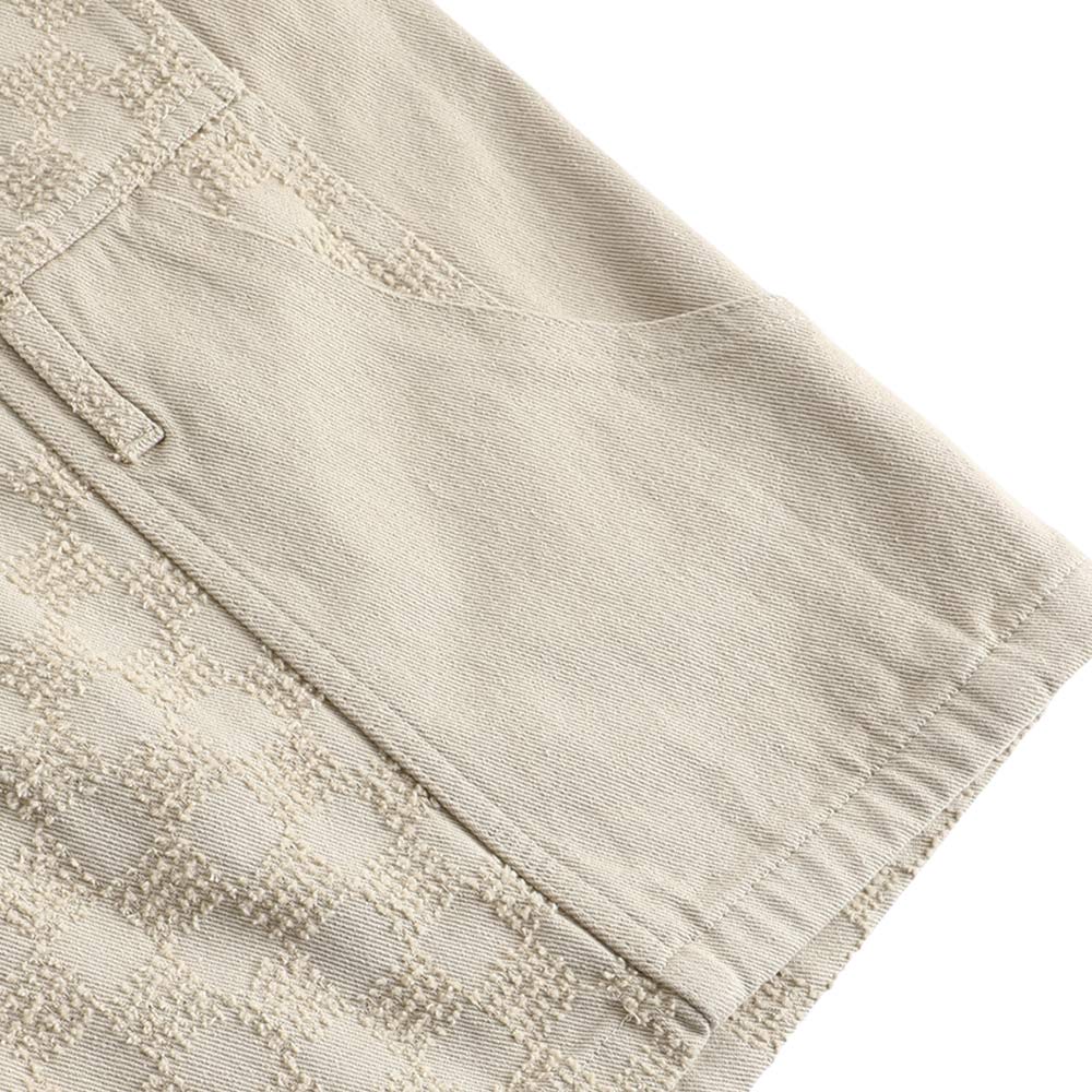 アメカジウォッシュドチェックジャカードワークパンツ 