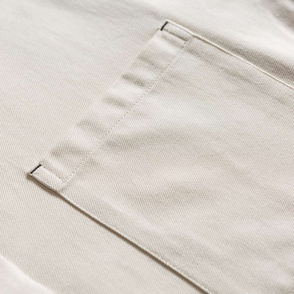 レトロスタンドカラー　ターコイズボタン付きワークシャツ