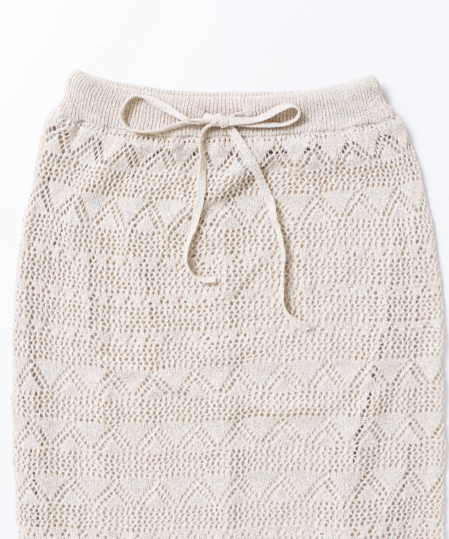 ペーパーヤーン 透かし編み ニットナロースカート