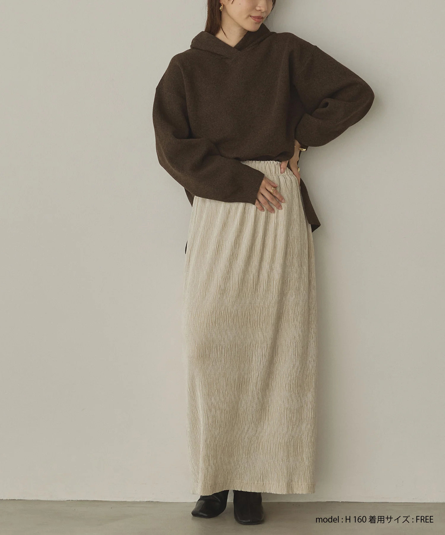 ニット フードパーカー